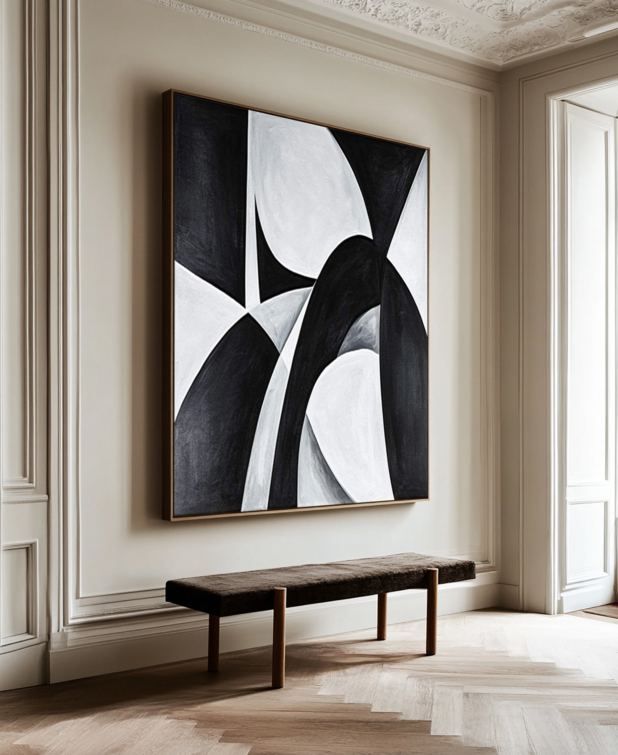 Black and White Abstract in the Spirit of Cecil Touchon #MM618