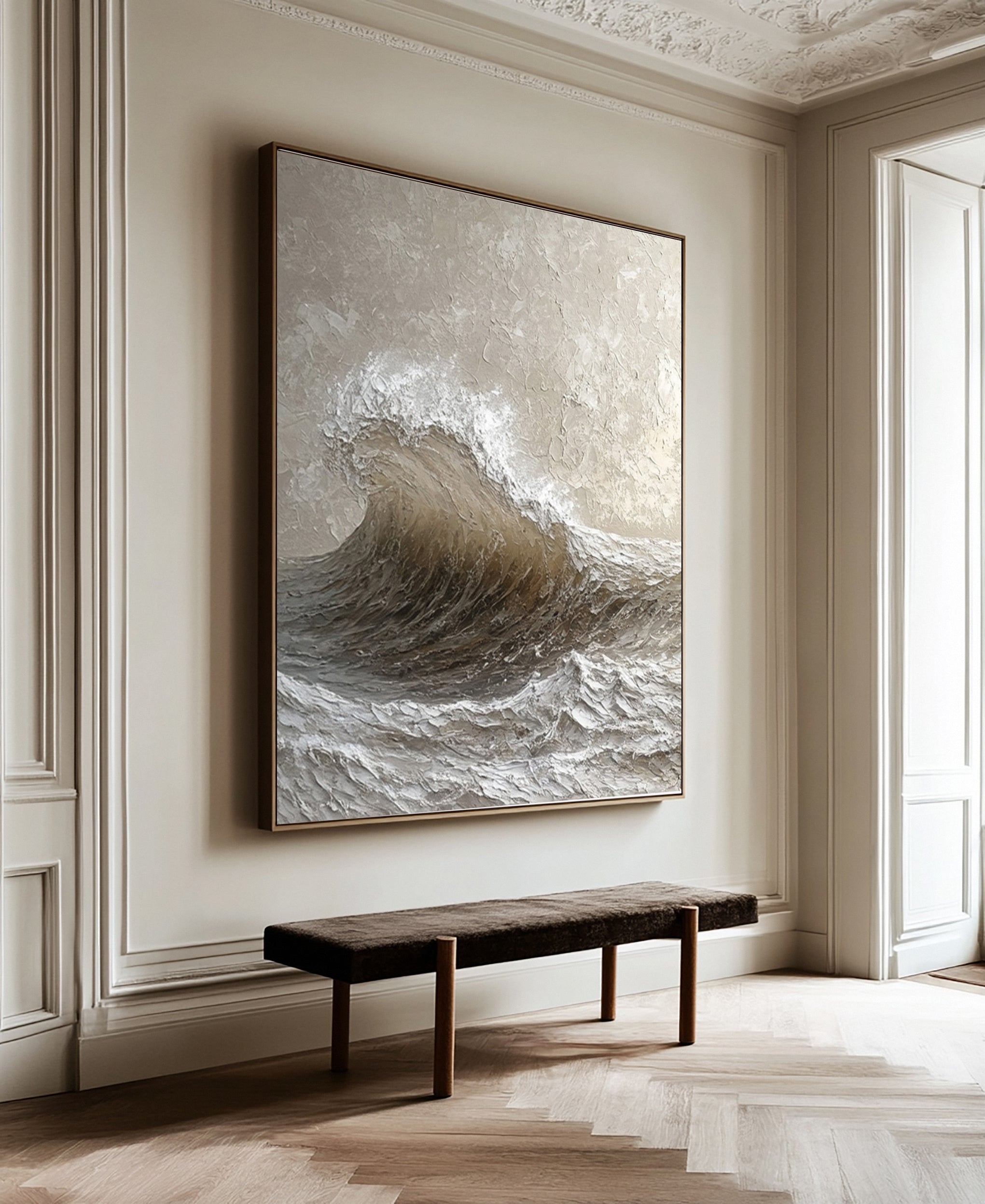 Monochromatic Fury: Dynamic Wave with Tactile Surface #MM608