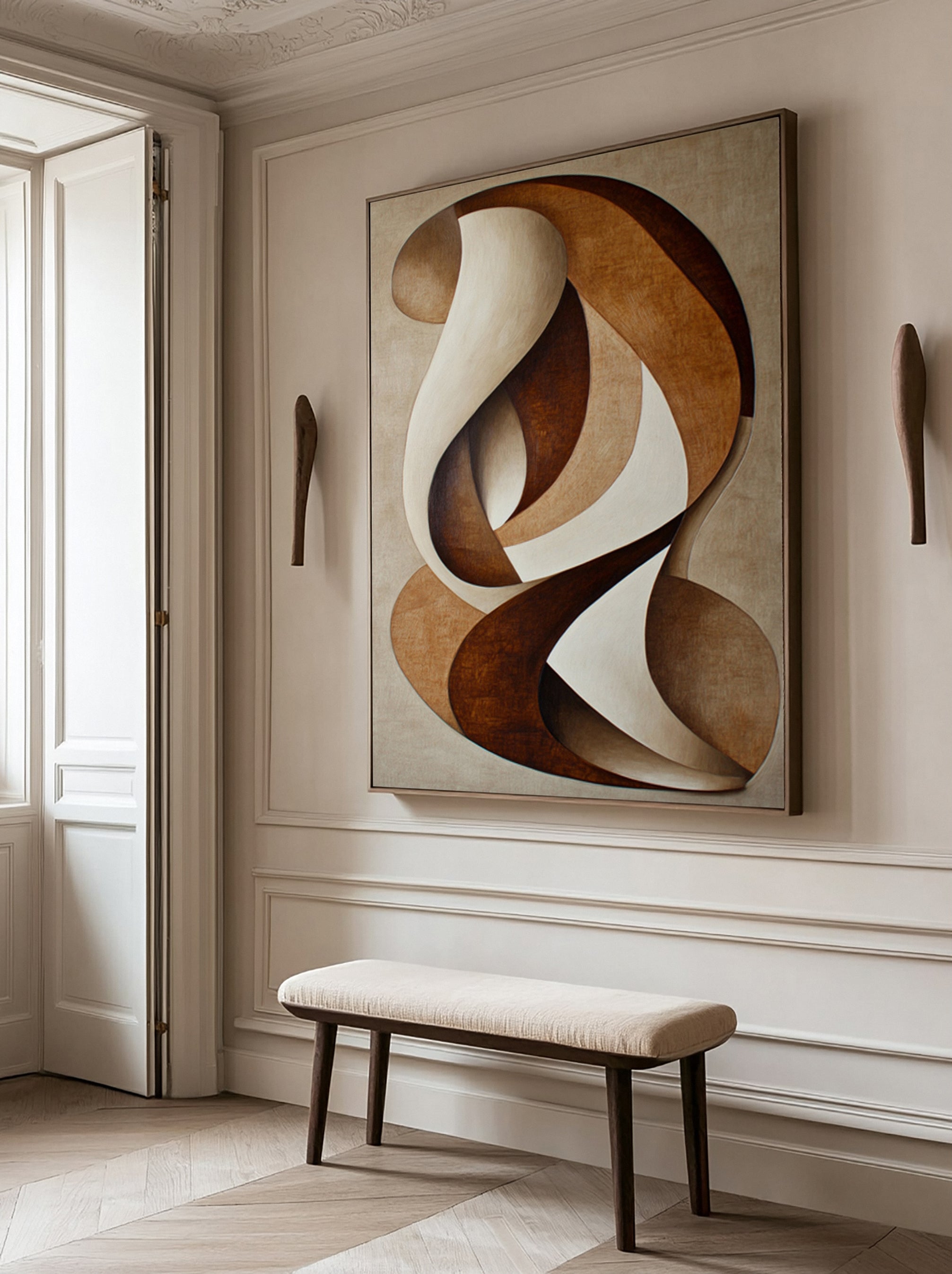 Linear Grace: Modern Abstract with Elegant, Winding Form #MM577