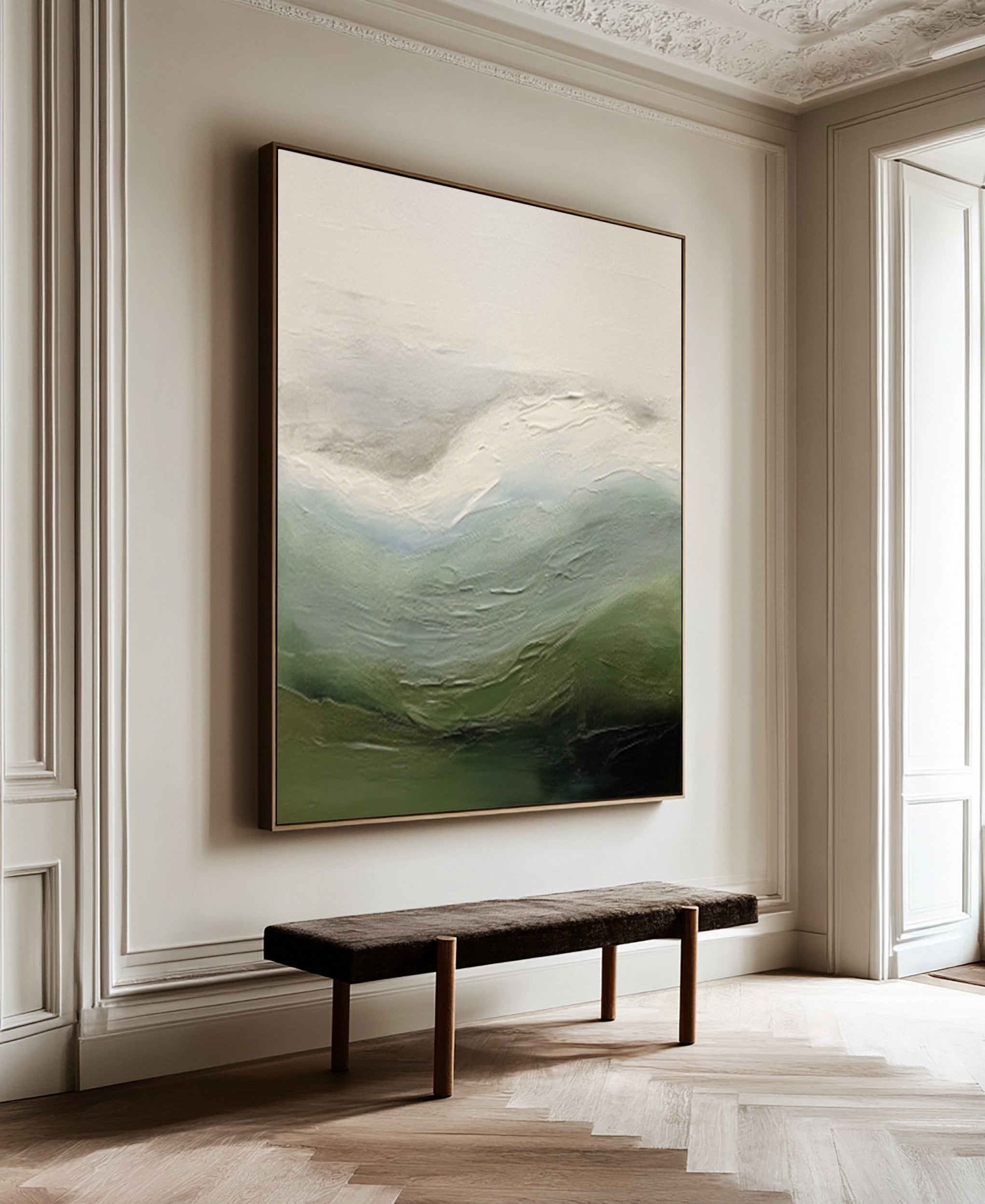 Quiet Coastal Echoes:Abstract Landscape with Textured Wave #MM617