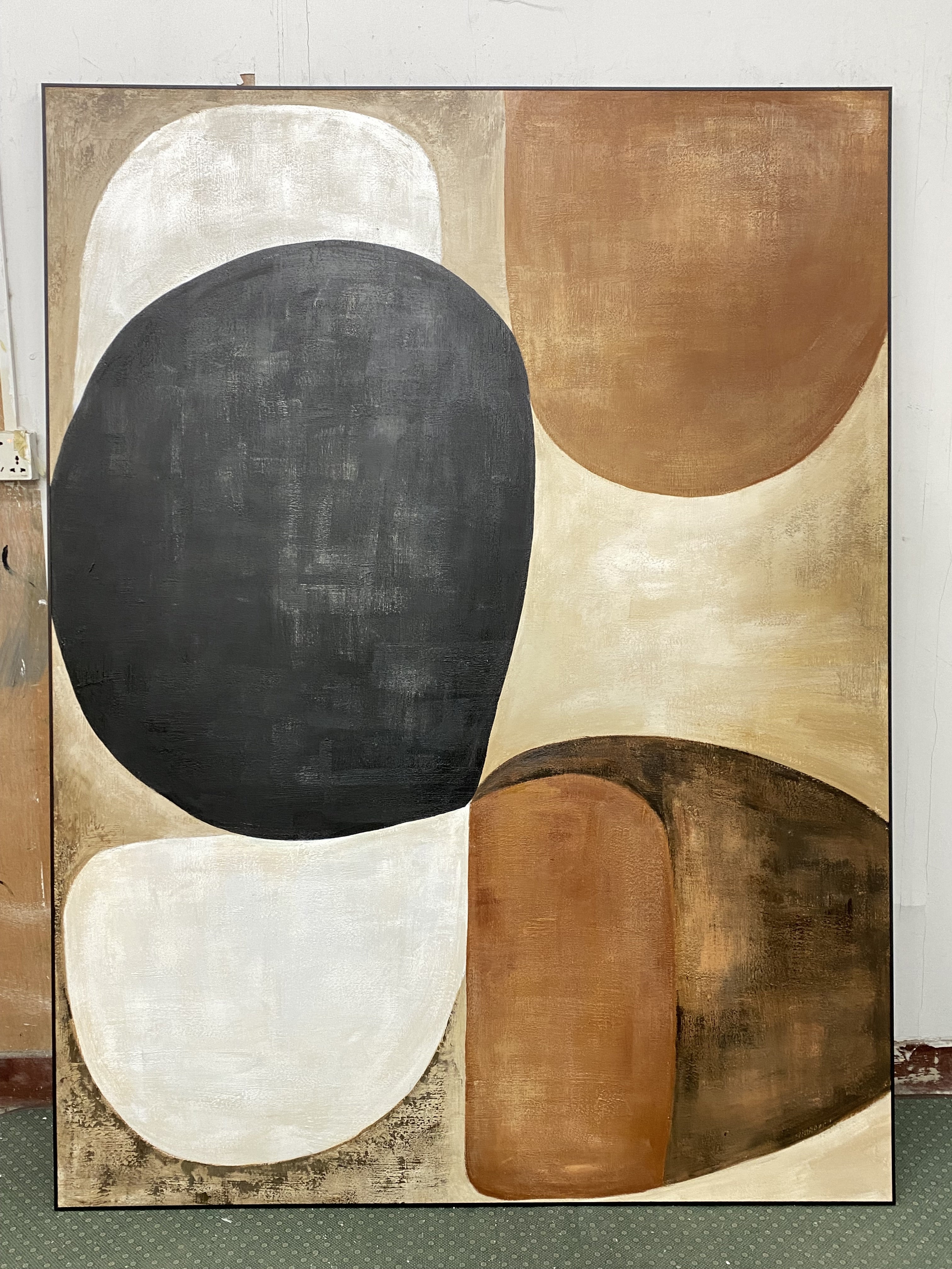 Earthy Organic Interplay: Mid-Century Inspired Abstract #MM648