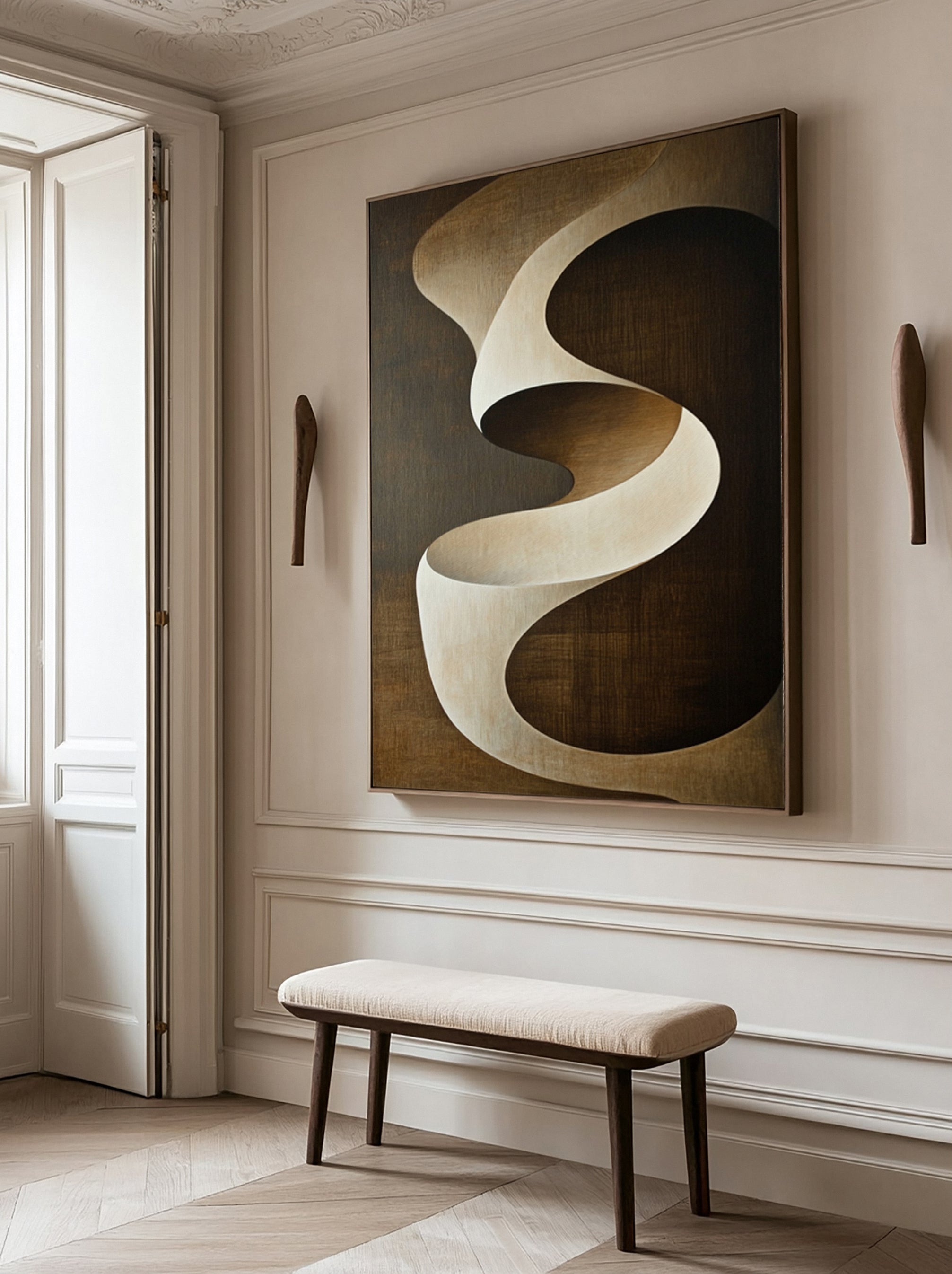 Michelle Mitchell's 'Terra Flow': Modern Art with Swirling Ribbon #MM576