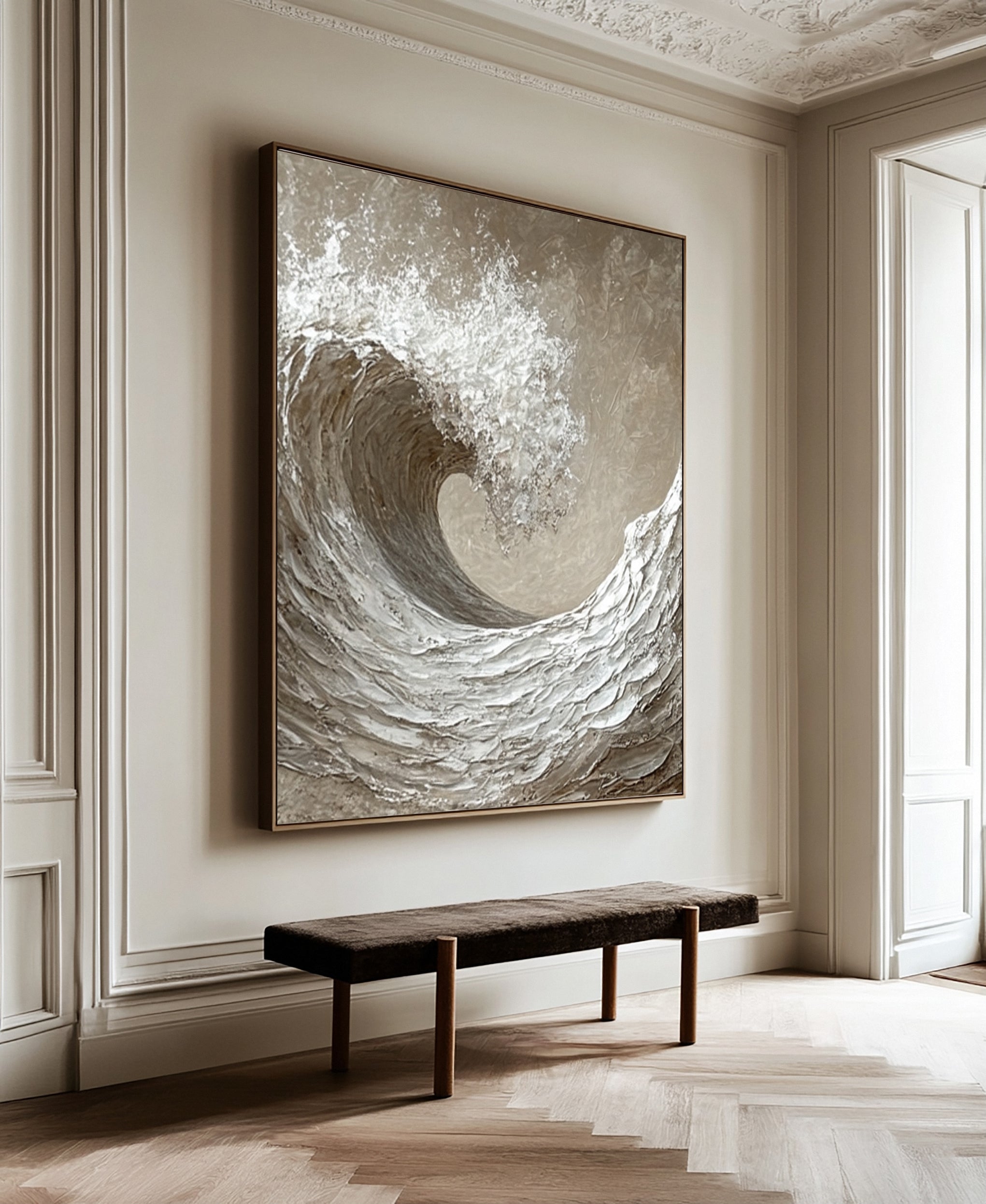 Sculpted Wave: Abstract Seascape with 3D Texture #MM607