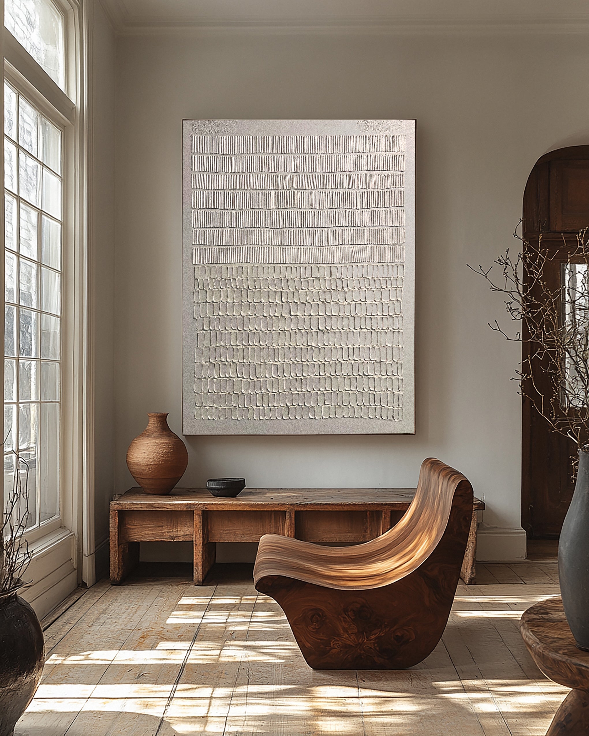 Modern Canvas with Vertical Impressions in Horizontal Zones #MM613
