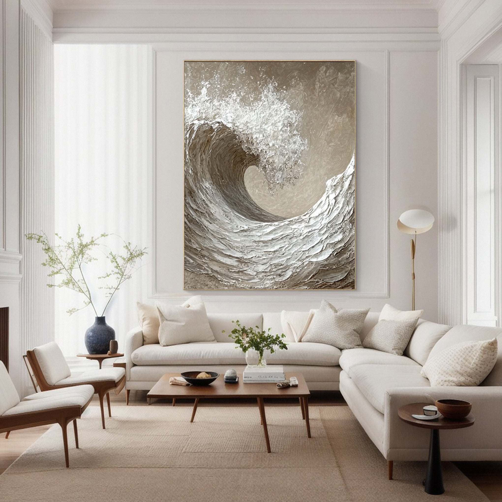 Sculpted Wave: Abstract Seascape with 3D Texture #MM607