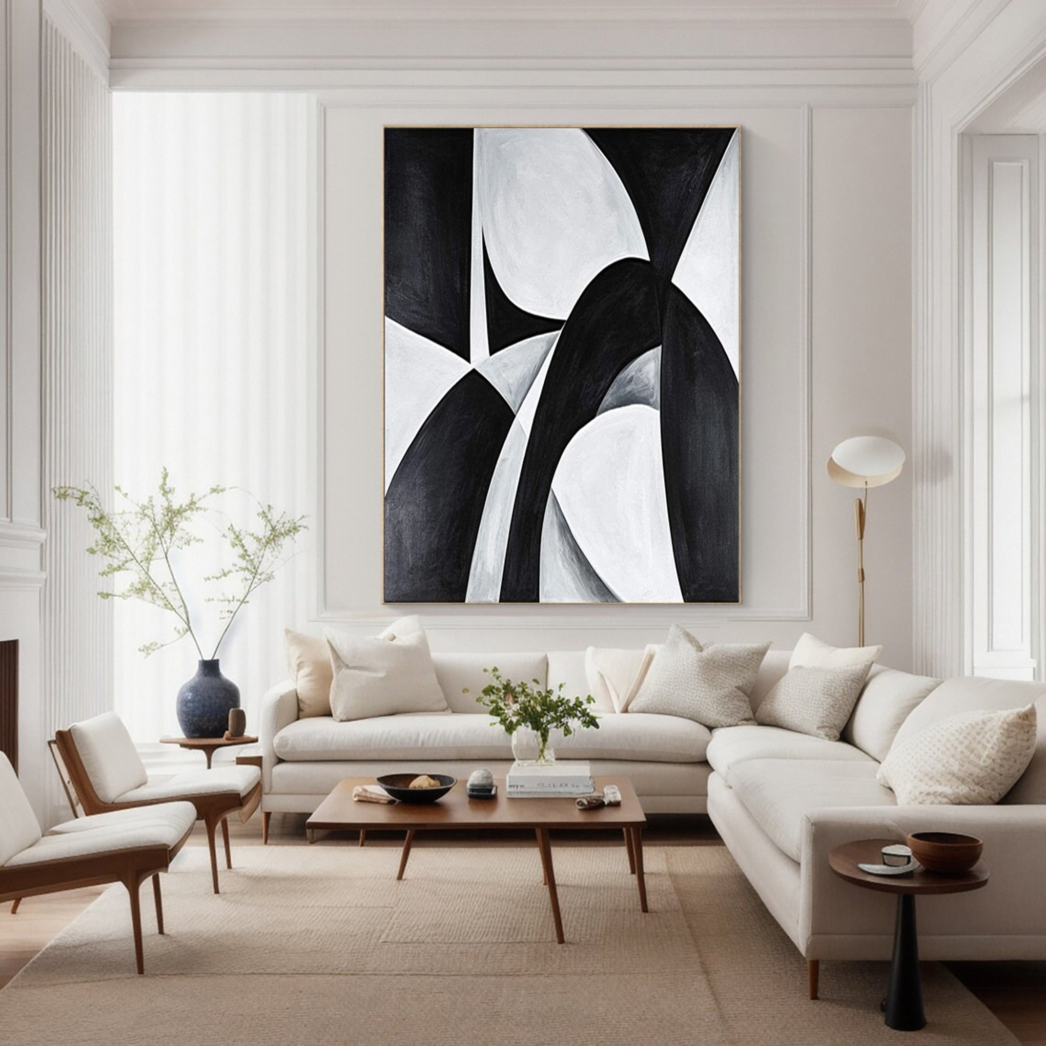 Black and White Abstract in the Spirit of Cecil Touchon #MM618