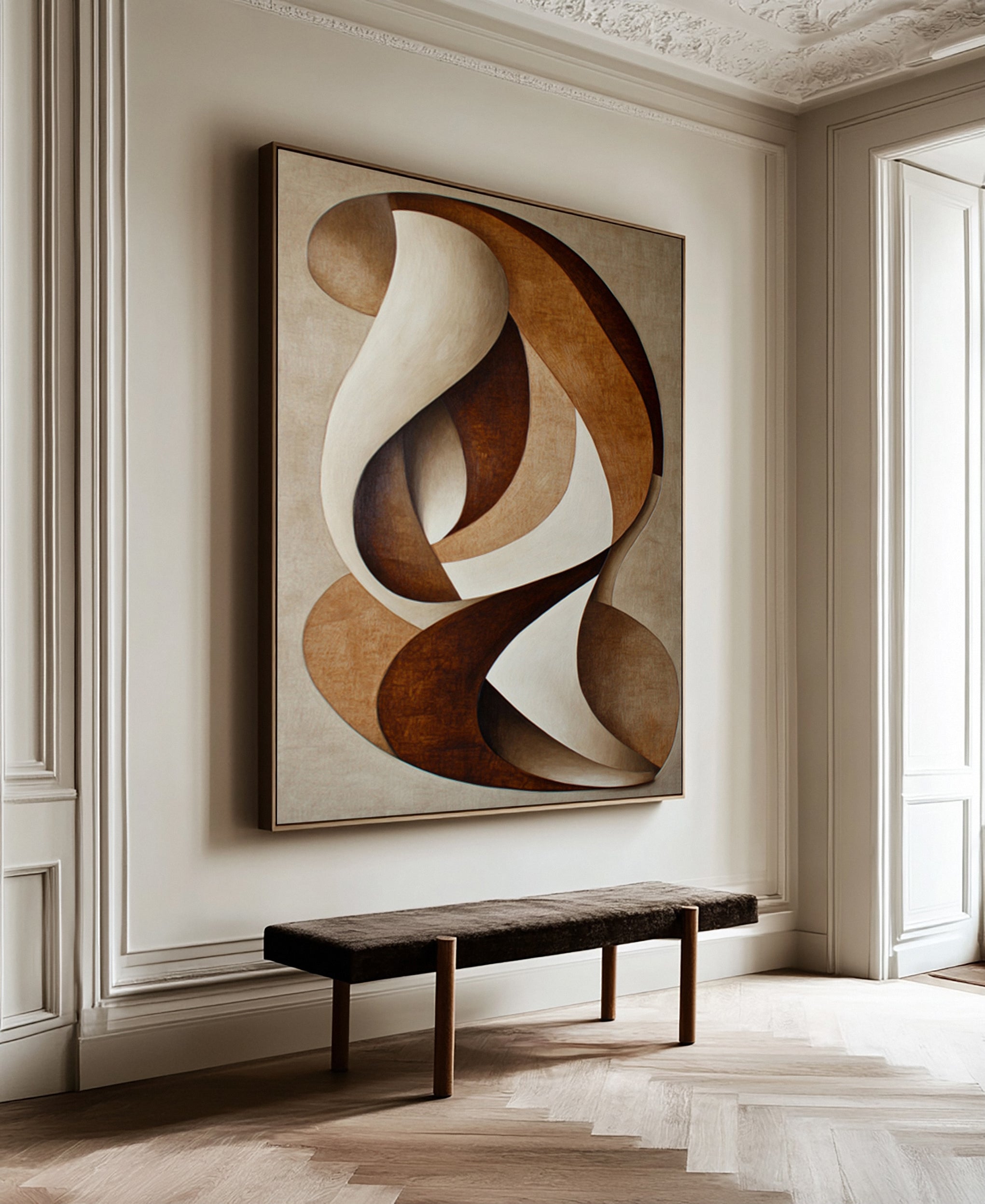 Linear Grace: Modern Abstract with Elegant, Winding Form #MM577