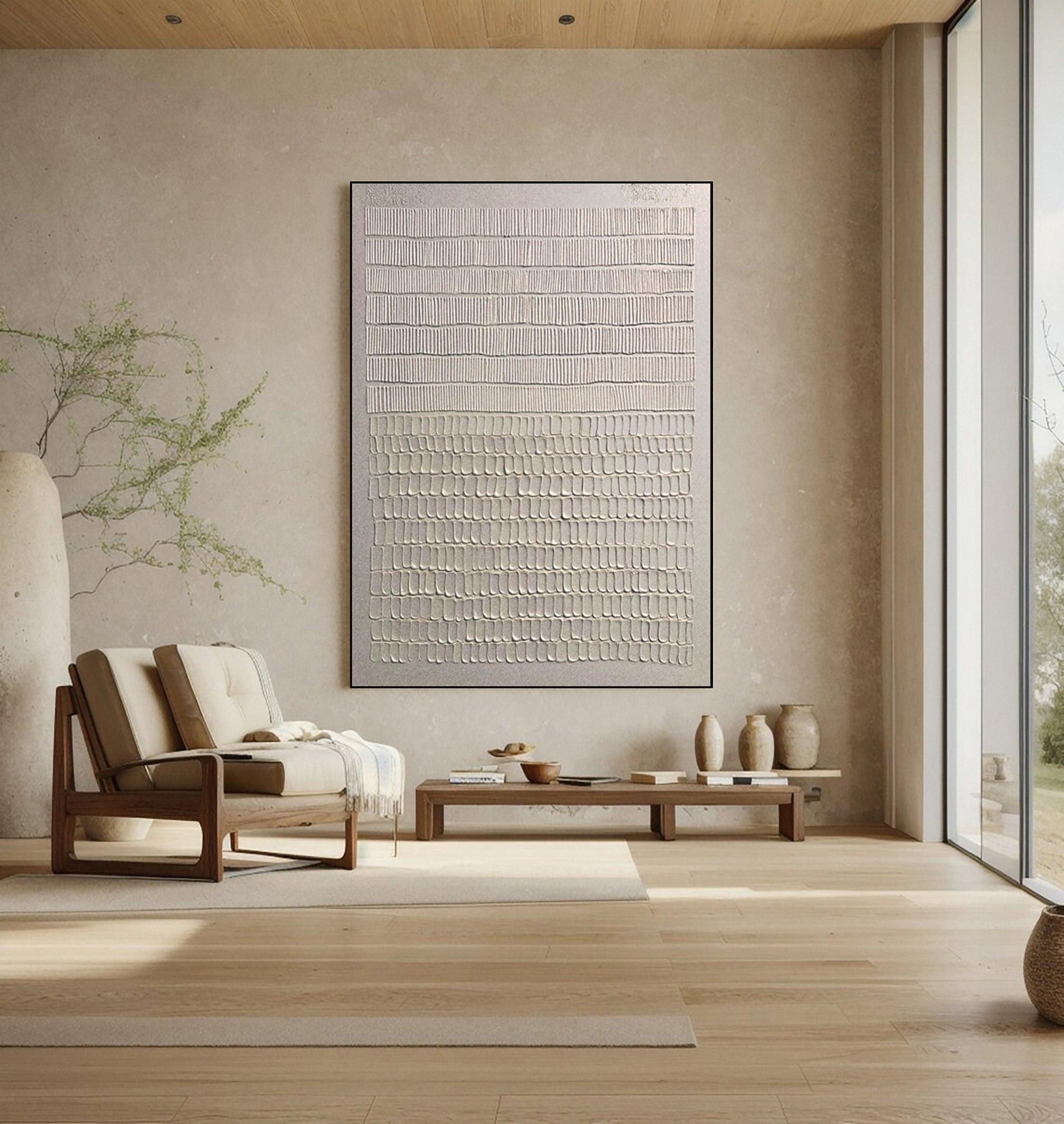 Modern Canvas with Vertical Impressions in Horizontal Zones #MM613