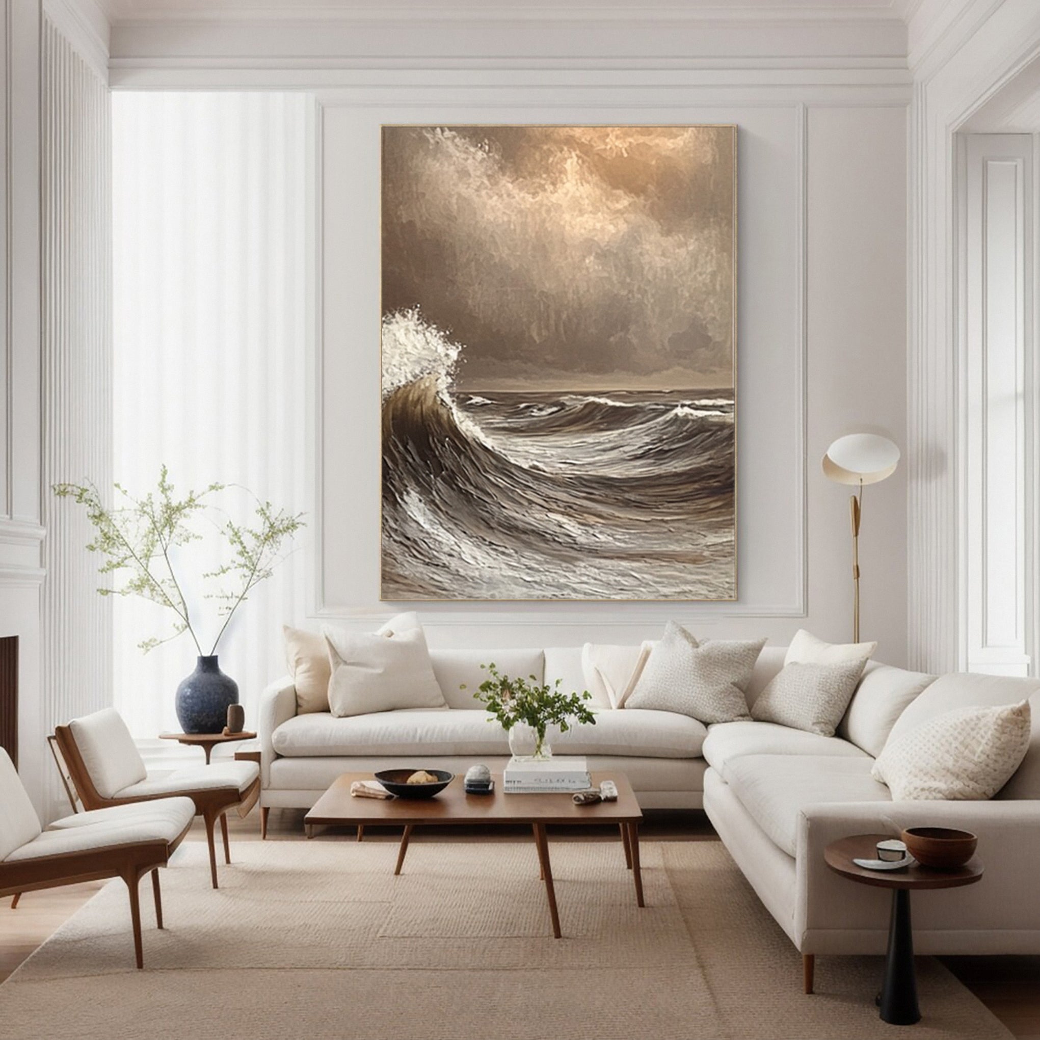 Tempestuous Coastal Break: Dramatic Ocean Wave Canvas #MM620