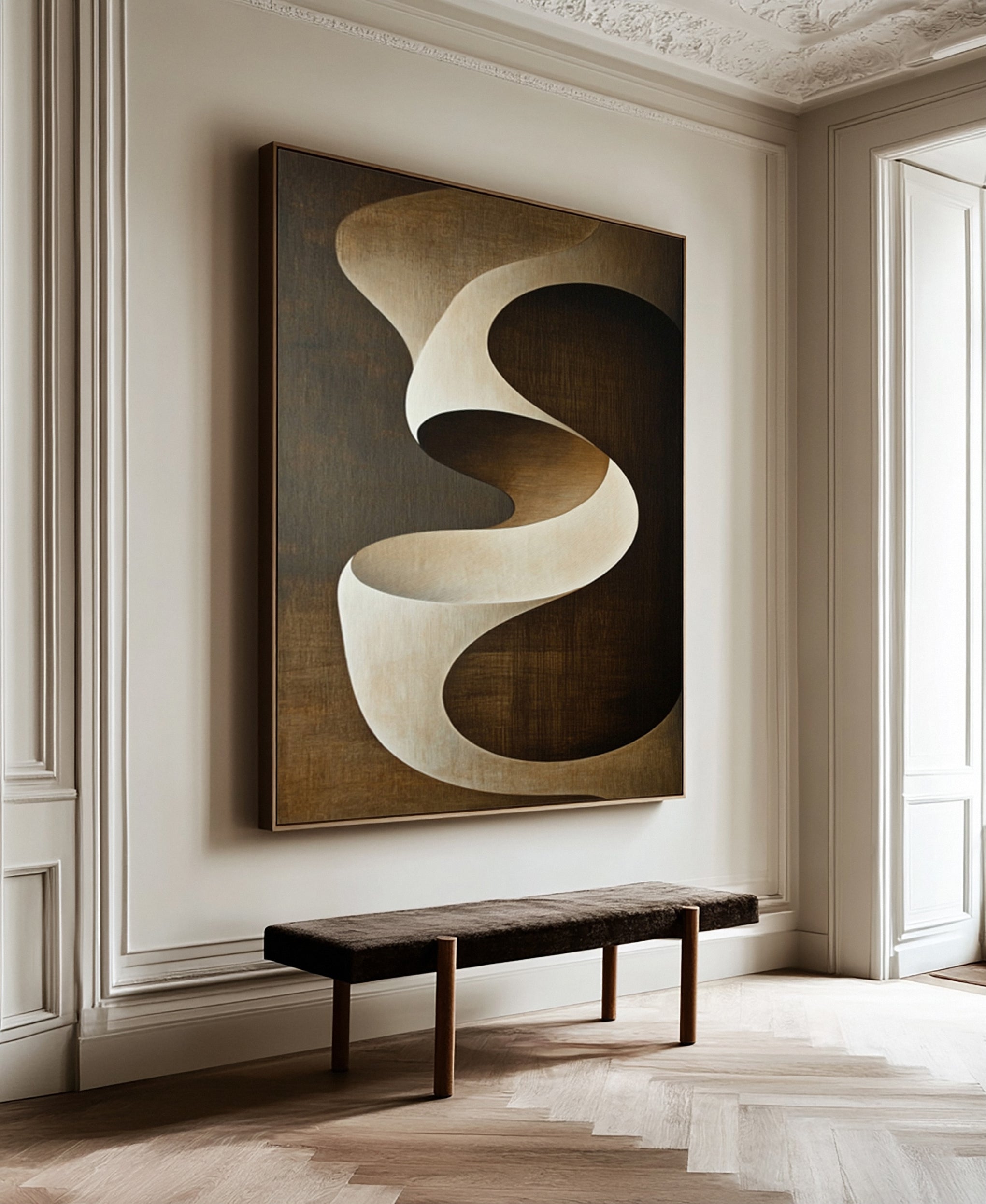Michelle Mitchell's 'Terra Flow': Modern Art with Swirling Ribbon #MM576