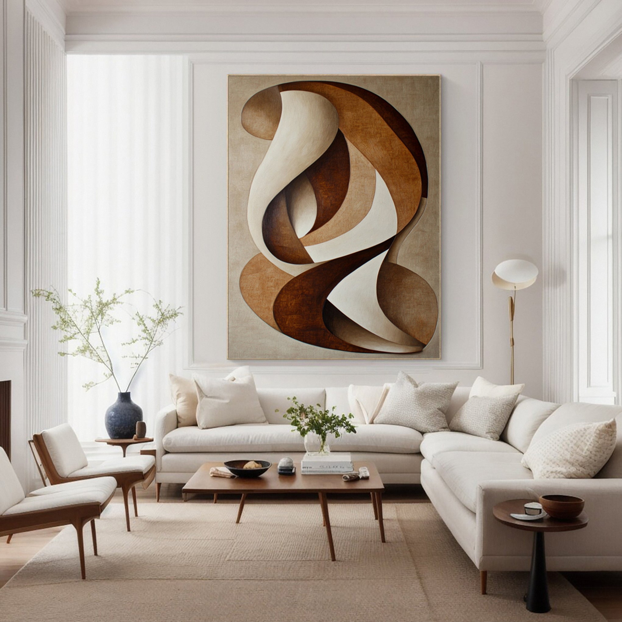 Linear Grace: Modern Abstract with Elegant, Winding Form #MM577