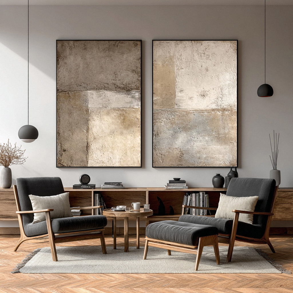 Minimalist Textured Painting for Serene Home Decor #AG 017