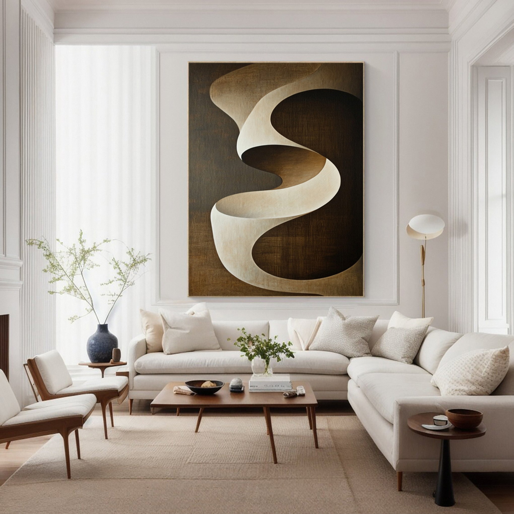 Michelle Mitchell's 'Terra Flow': Modern Art with Swirling Ribbon #MM576