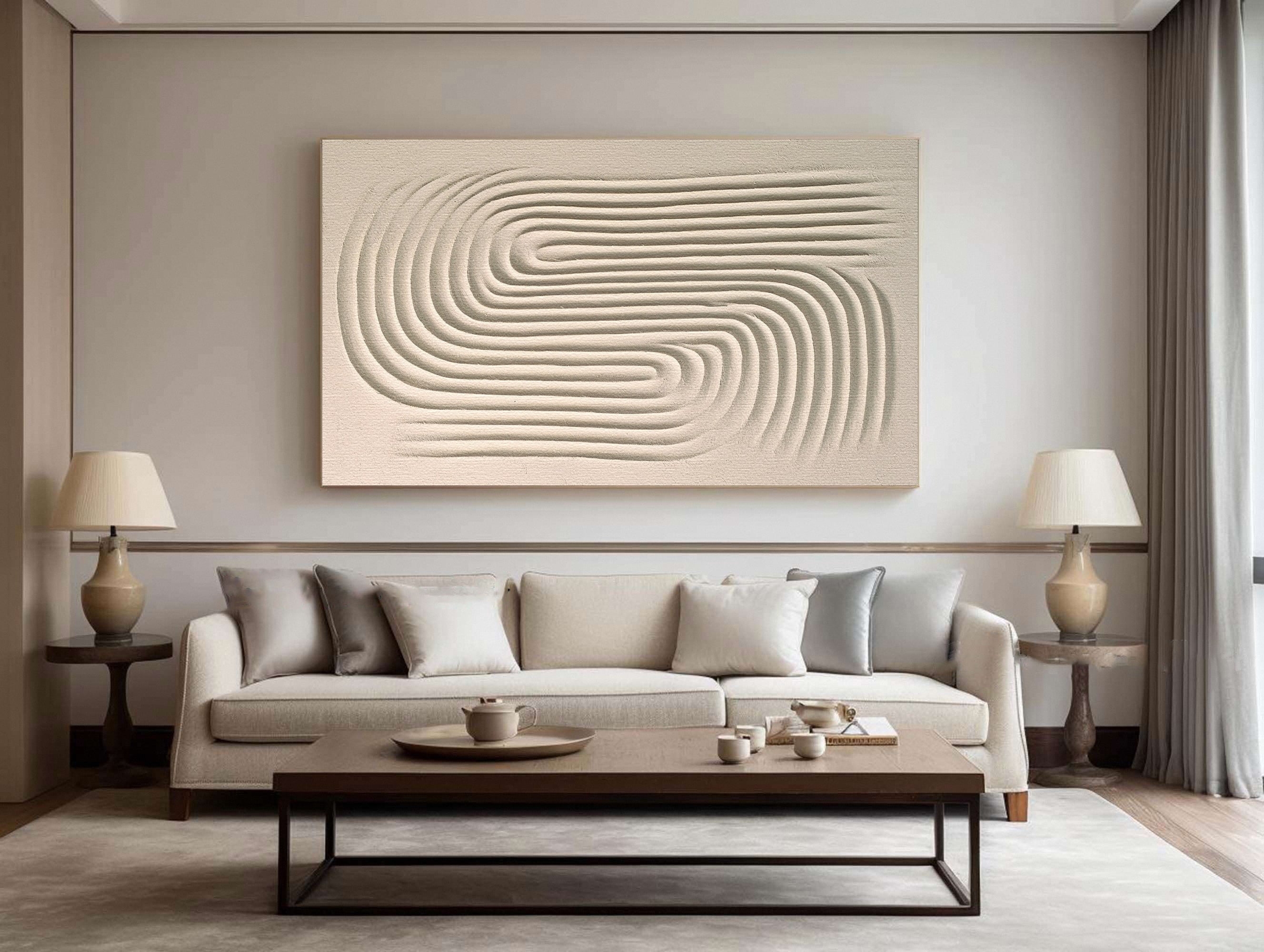 Subtle Contour: Contemporary Art with Organic Swirling Relief #MM590