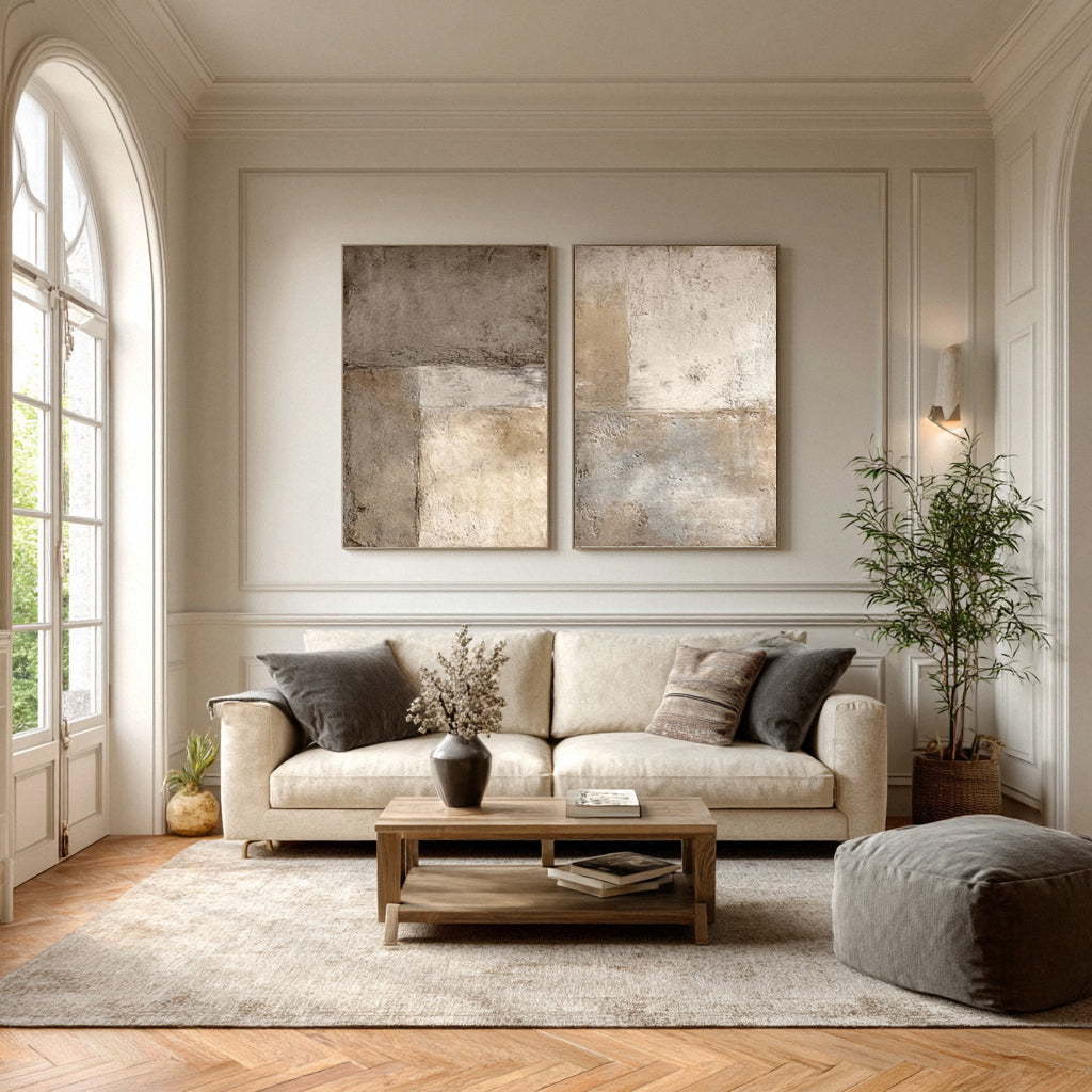 Minimalist Textured Painting for Serene Home Decor #AG 017