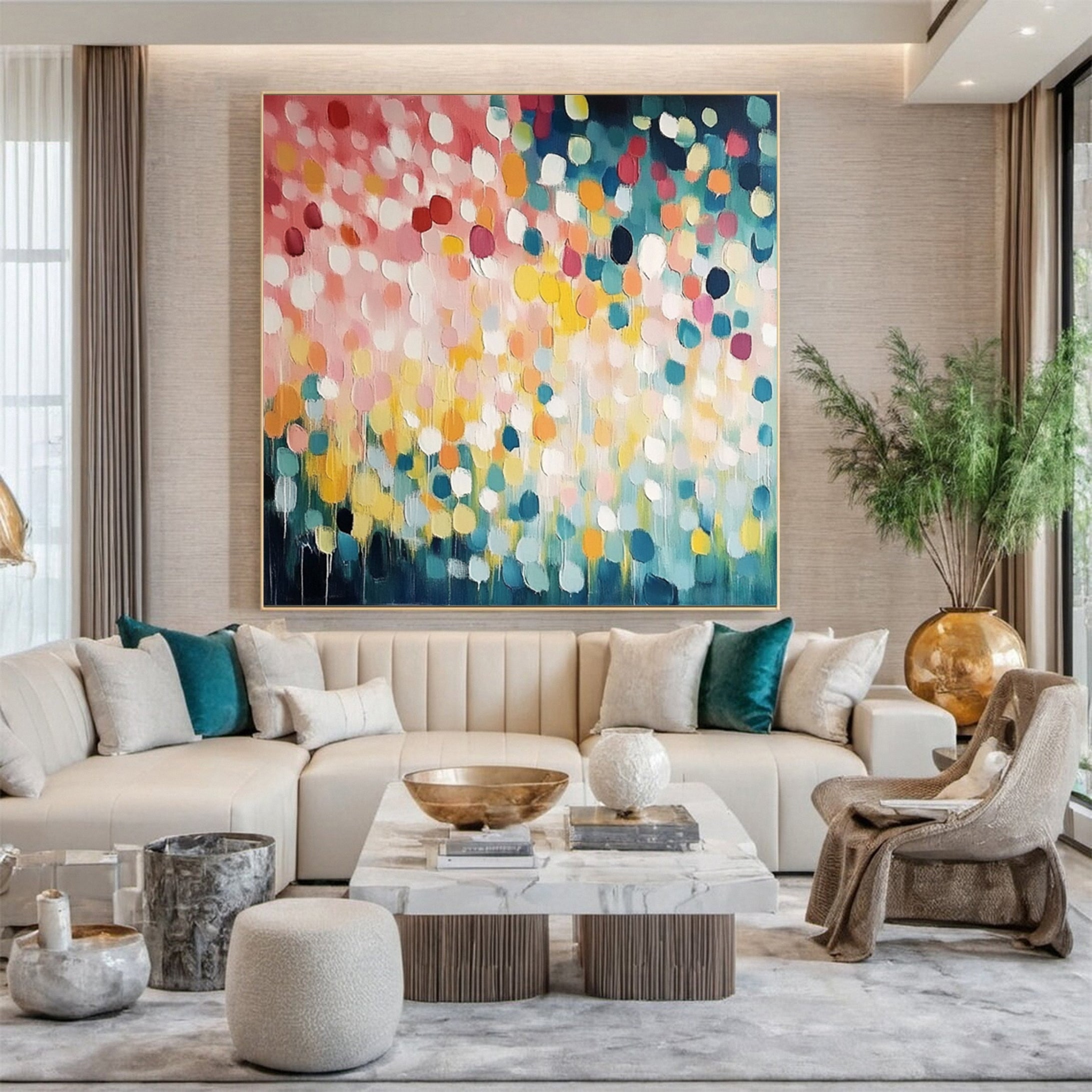 لوحة فنية تجريدية نابضة بالحياة على قماش حديث ملون #MM156