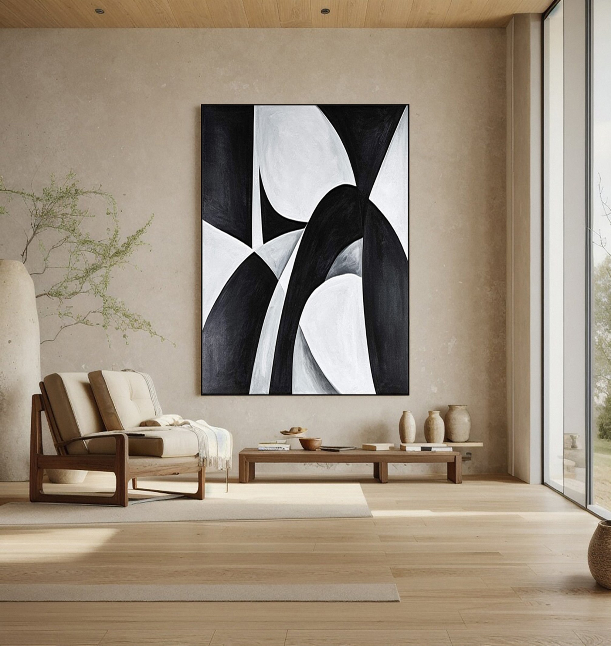 Black and White Abstract in the Spirit of Cecil Touchon #MM618