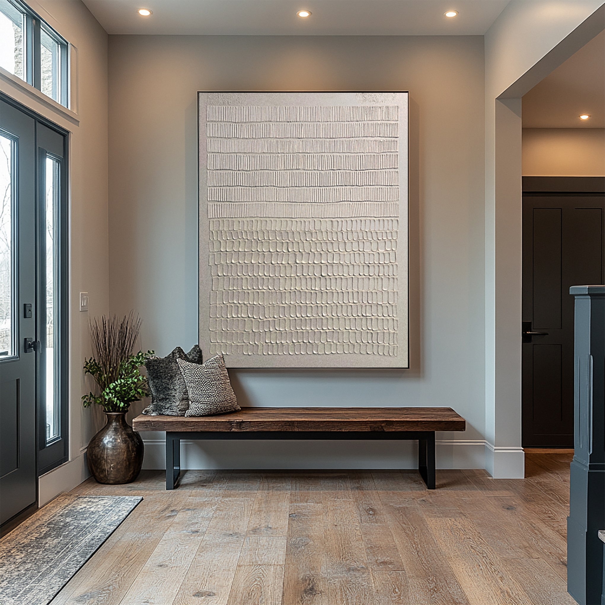 Modern Canvas with Vertical Impressions in Horizontal Zones #MM613