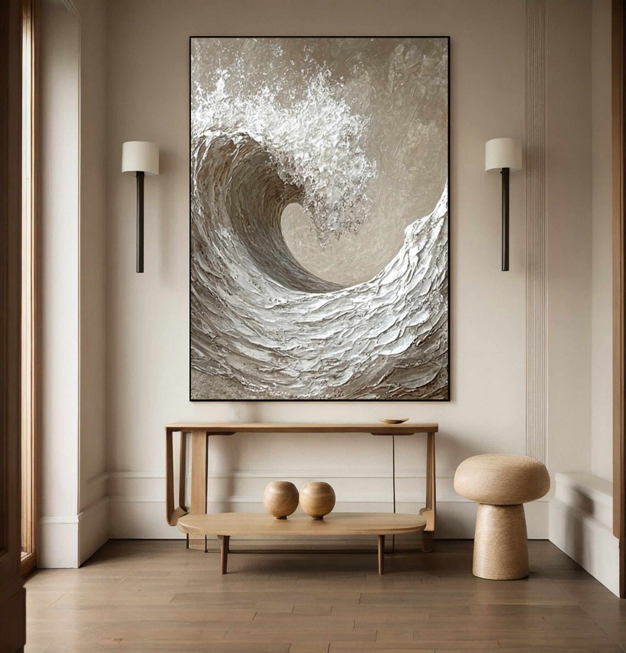 Sculpted Wave: Abstract Seascape with 3D Texture #MM607