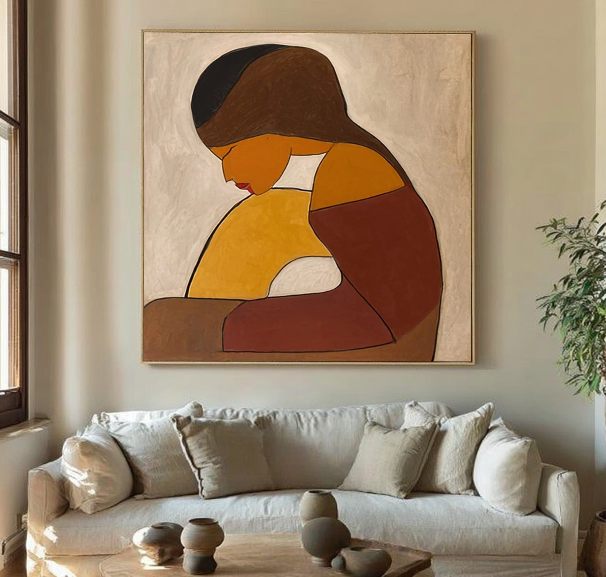 Minimalist Abstract Figure Oil Painting #CZ 029