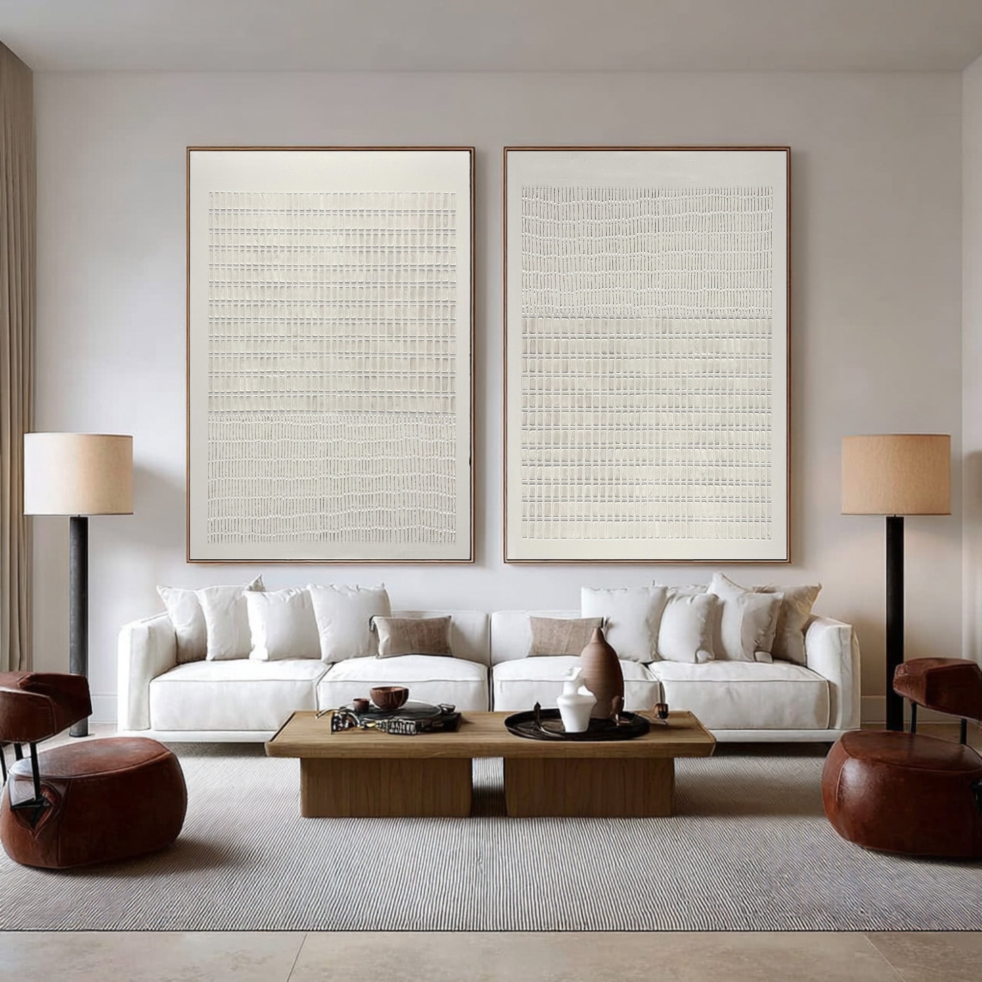 Neutral Textured Abstract Wall Art - Set of 2 | KelorArt