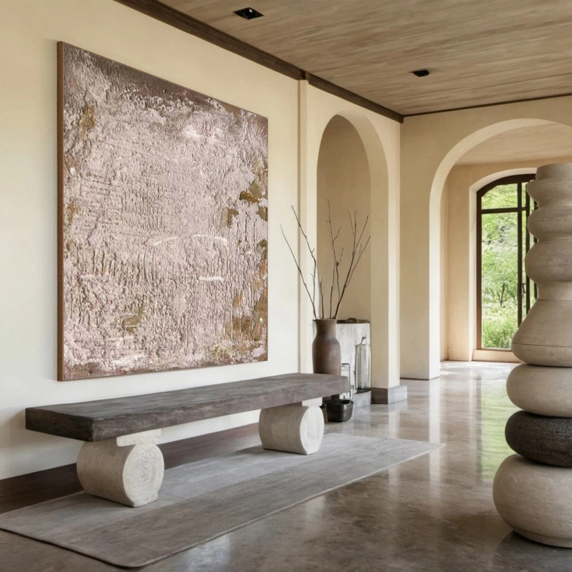 Rock story: Minimalist Abstract Canvas, Richly Textured Surface #MM517