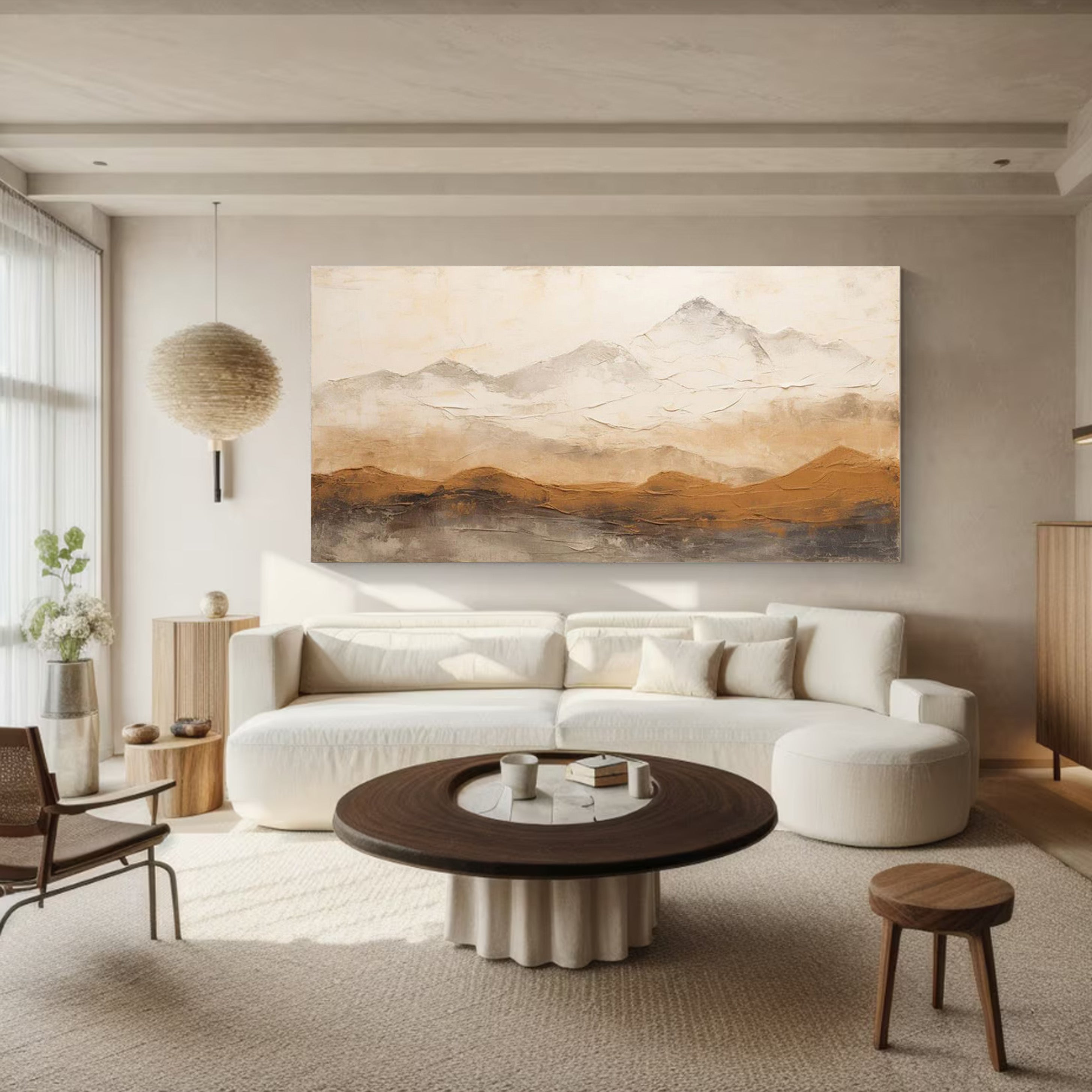 Mountain Whispers: Minimalist Landscape Wall Painting #MM514