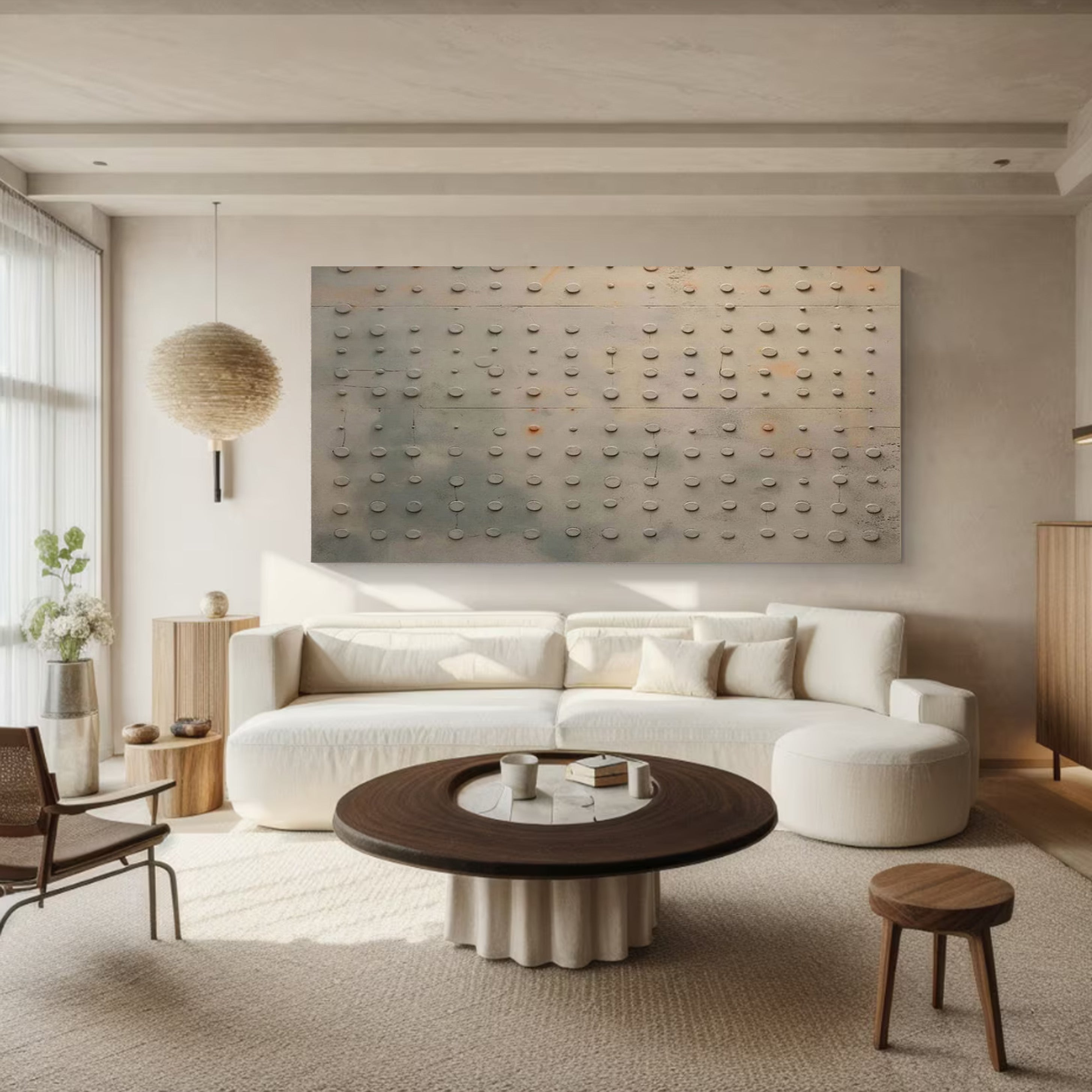Riveted Surface: Contemporary Textured Canvas, Industrial Motif #MM511