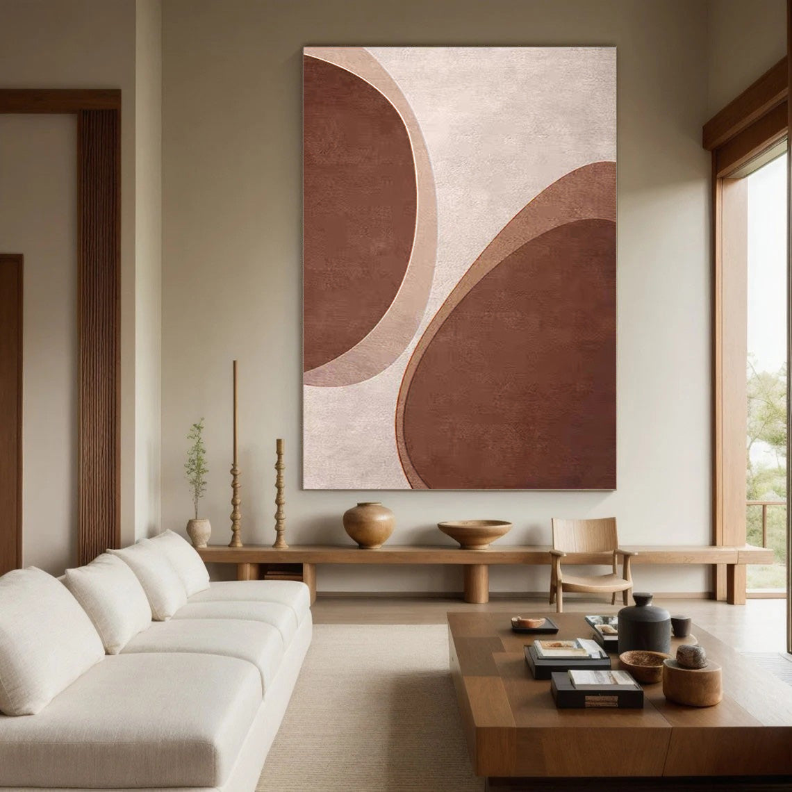 Minimalist Abstract Canvas, Organic Layered Shapes #MM516