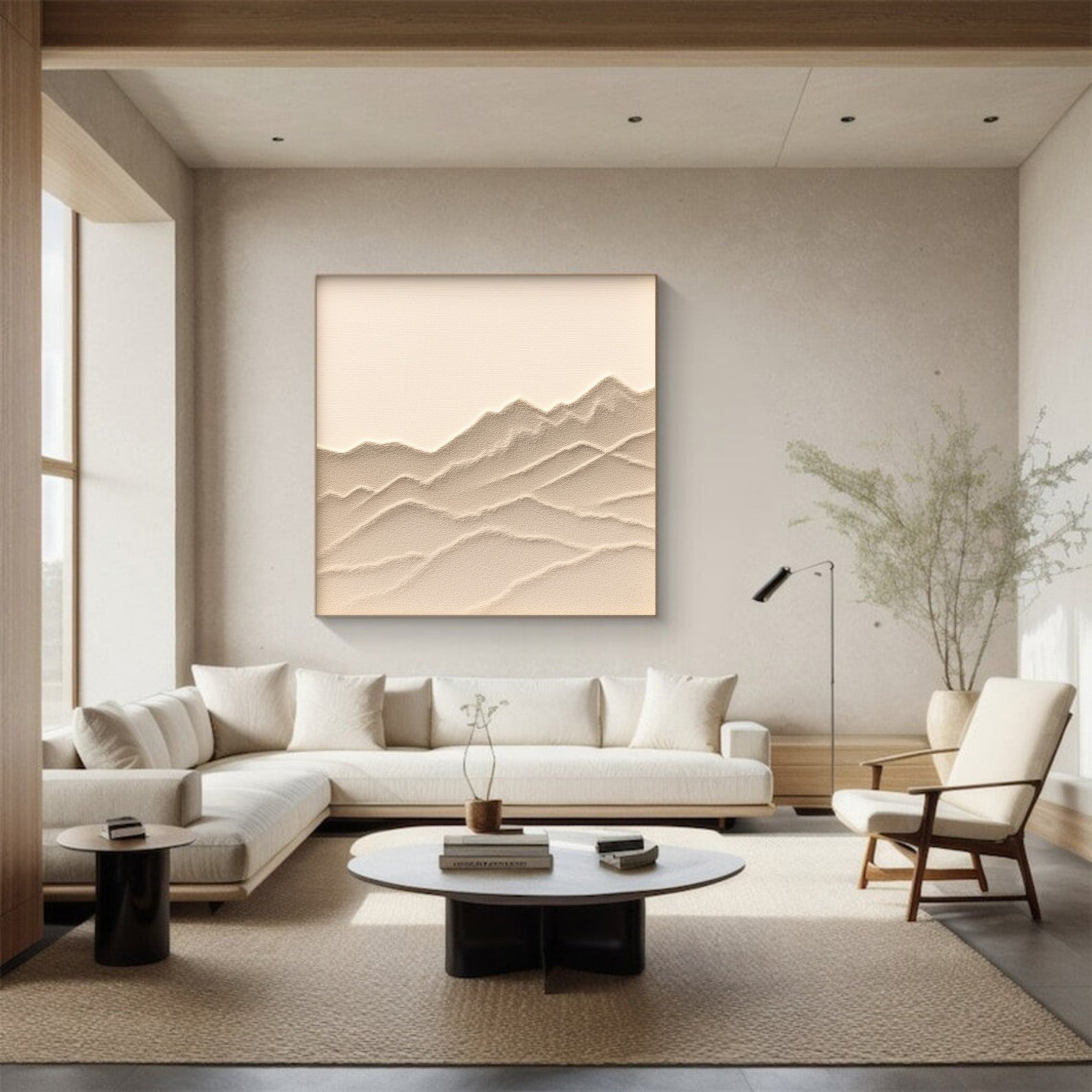Desert Hills Texture: Modern 3D Wall Art, Earth Tones #MM528