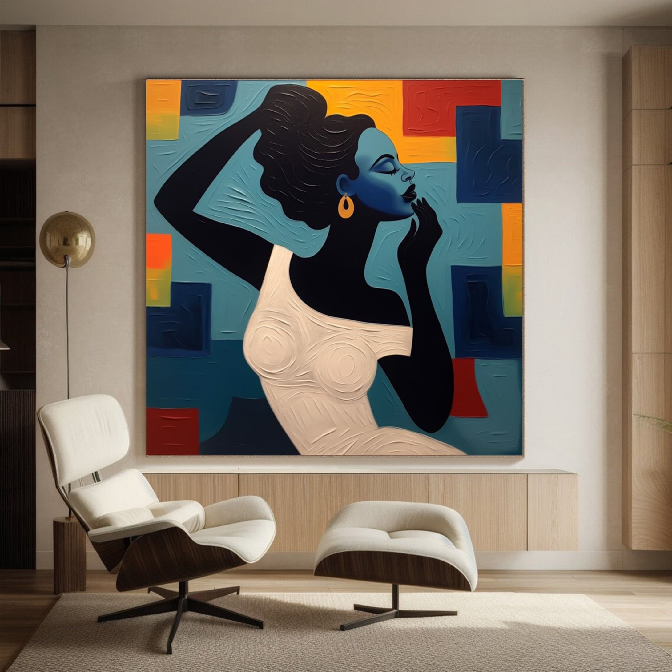 Textured Muse: Striking Portrait with Geometric Fields #MM531