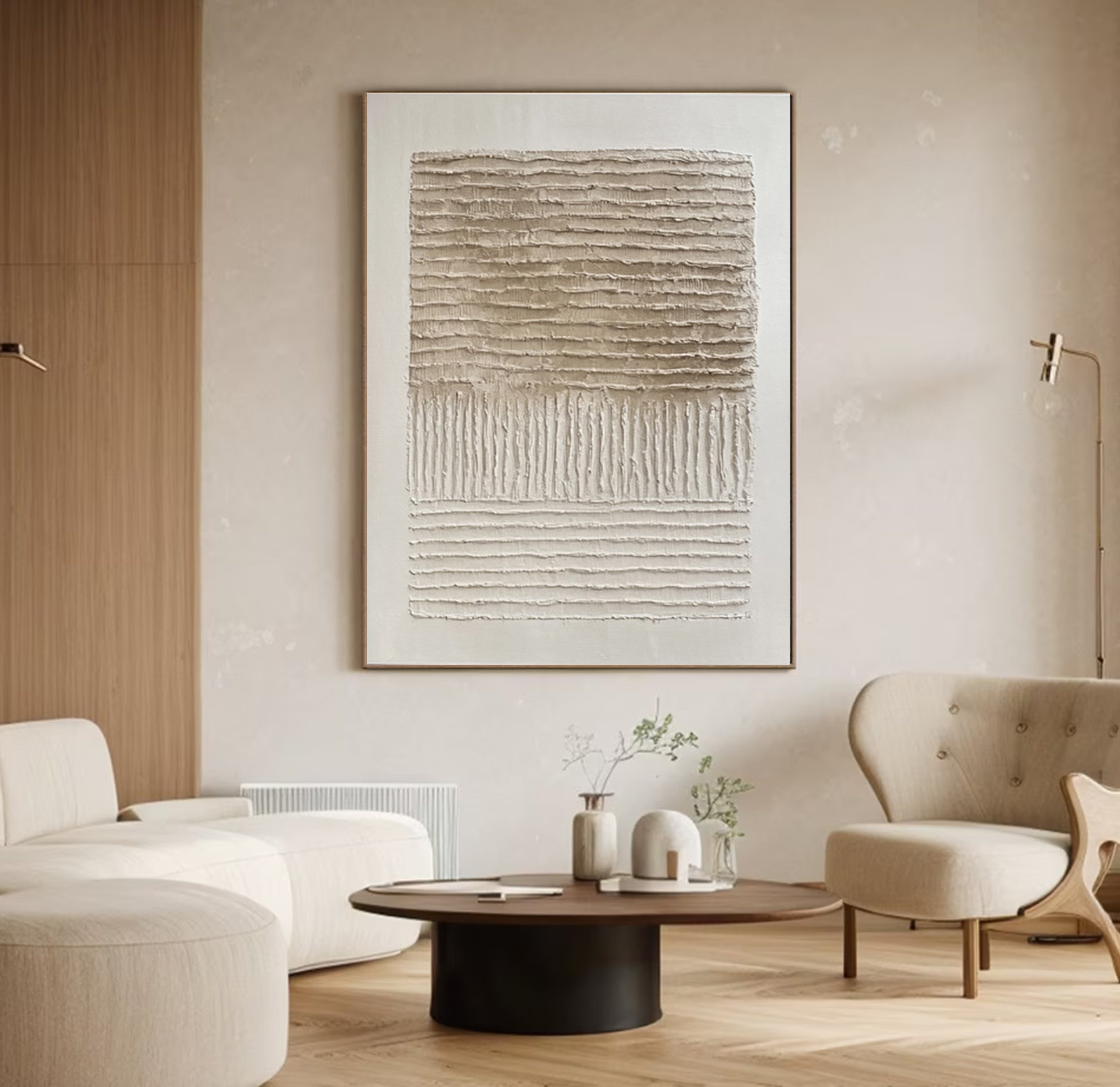 Wabi Sabi Canvas with Horizontal Relief and Vertical Simplicity #MM563