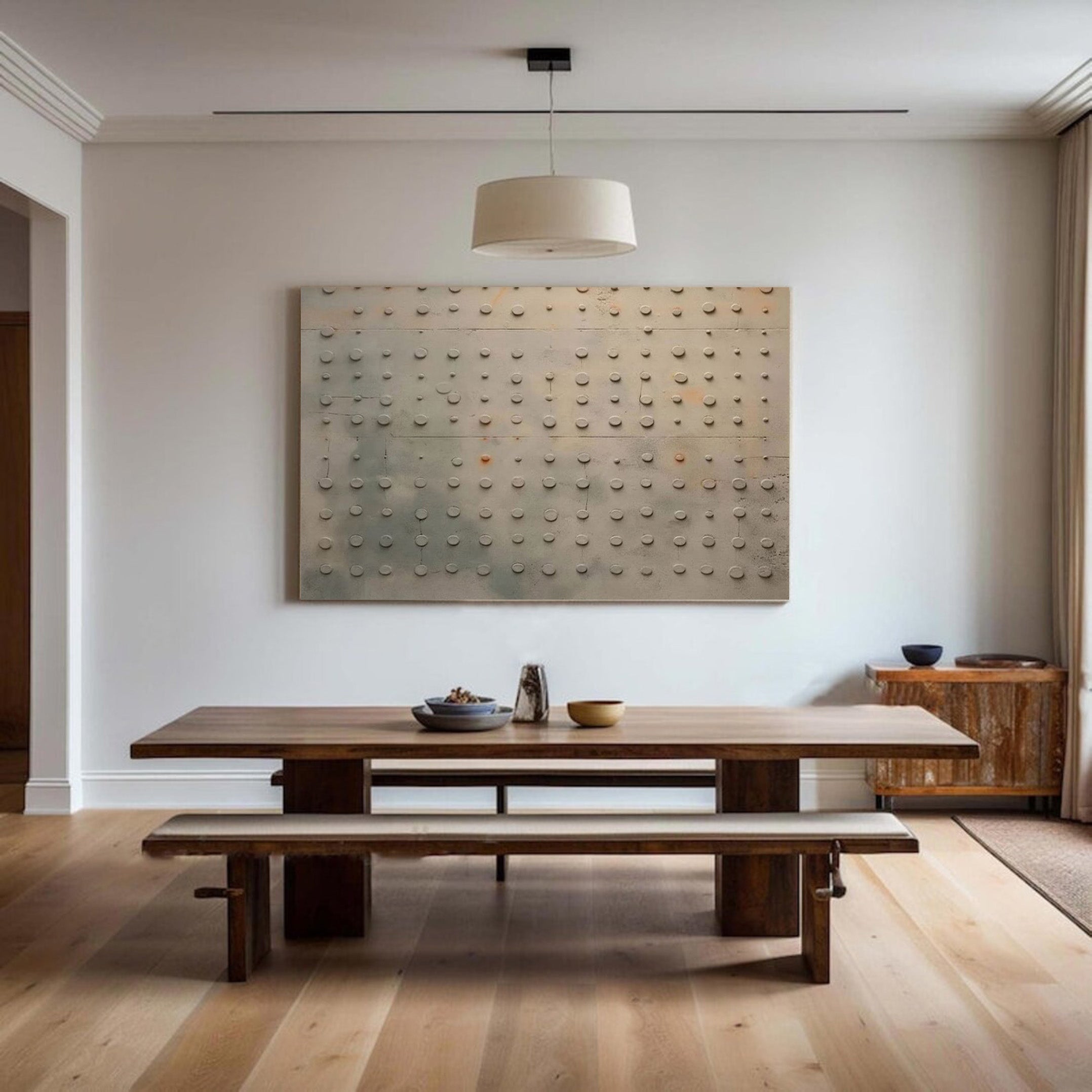 Riveted Surface: Contemporary Textured Canvas, Industrial Motif #MM511