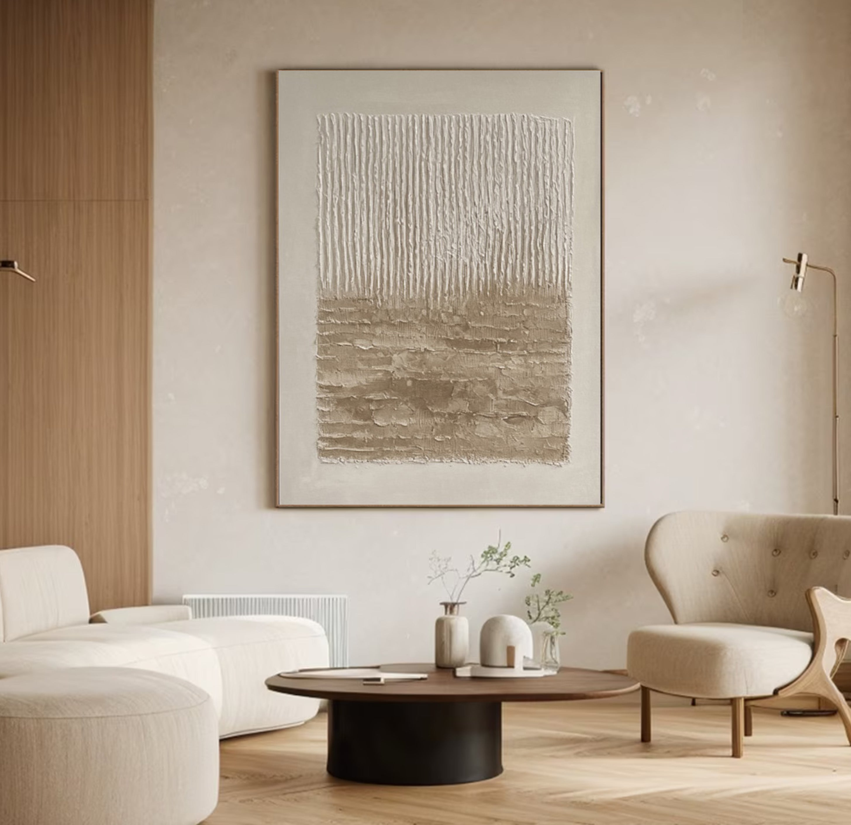 Wabi Sabi Textured Neutral Art with Earthy Horizontal Ground #MM562