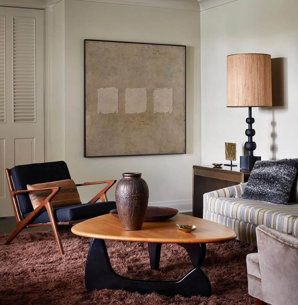 Earthy Beige Abstract, Imperfect Squares, Wabi-Sabi Texture Art #MM427