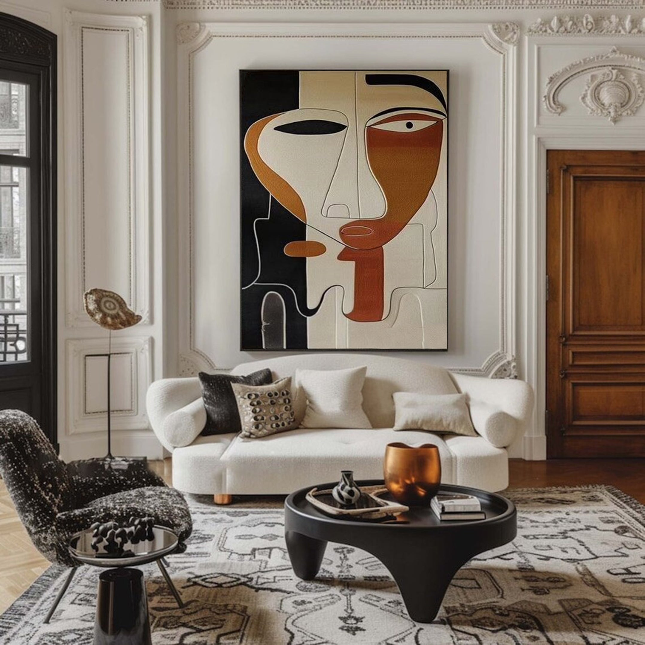 Handcrafted Abstract Face Portrait Oil Painting #HF002