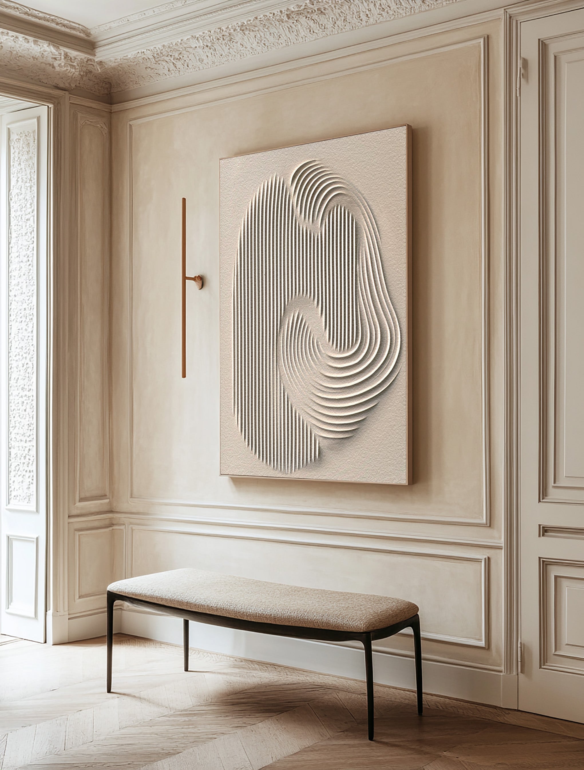 Minimalist Beige Wall Art Textured Abstract Canvas #MM191