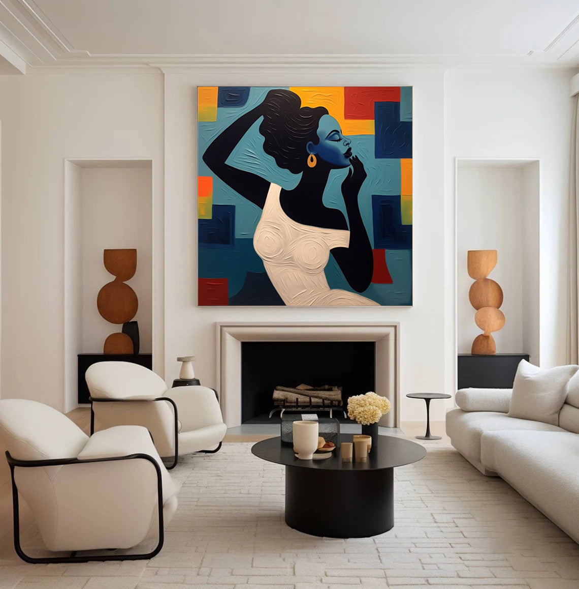 Textured Muse: Striking Portrait with Geometric Fields #MM531