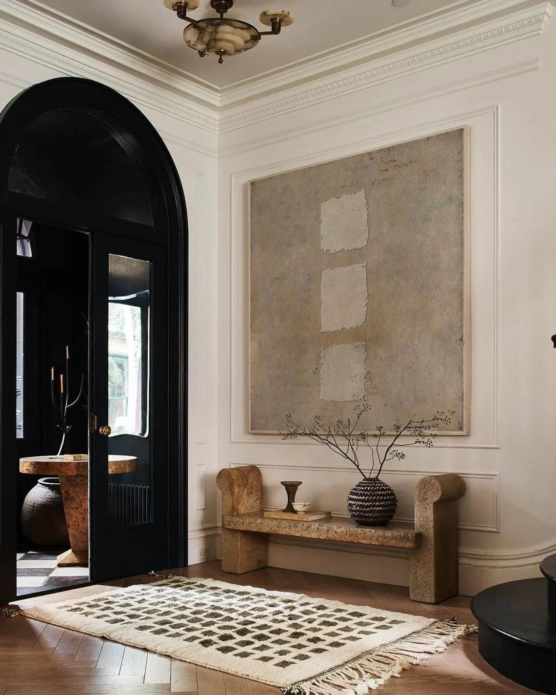 Textured Square Trio, Earth Tone Minimalist Canvas #MM418