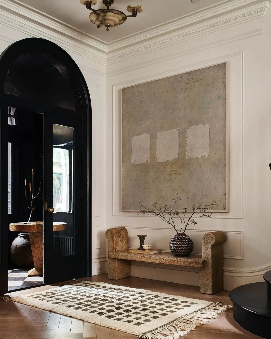 Earthy Beige Abstract, Imperfect Squares, Wabi-Sabi Texture Art #MM427
