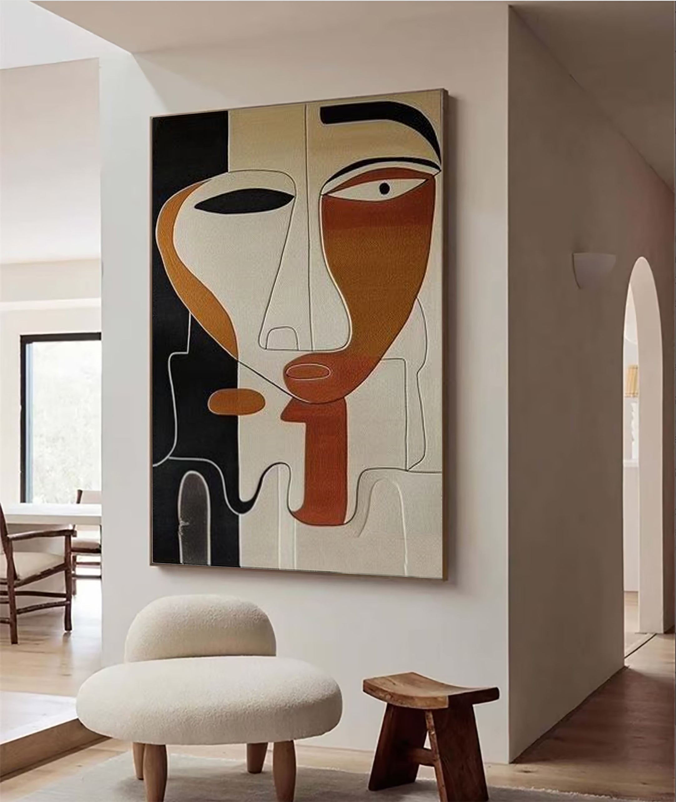 Handcrafted Abstract Face Portrait Oil Painting #HF002