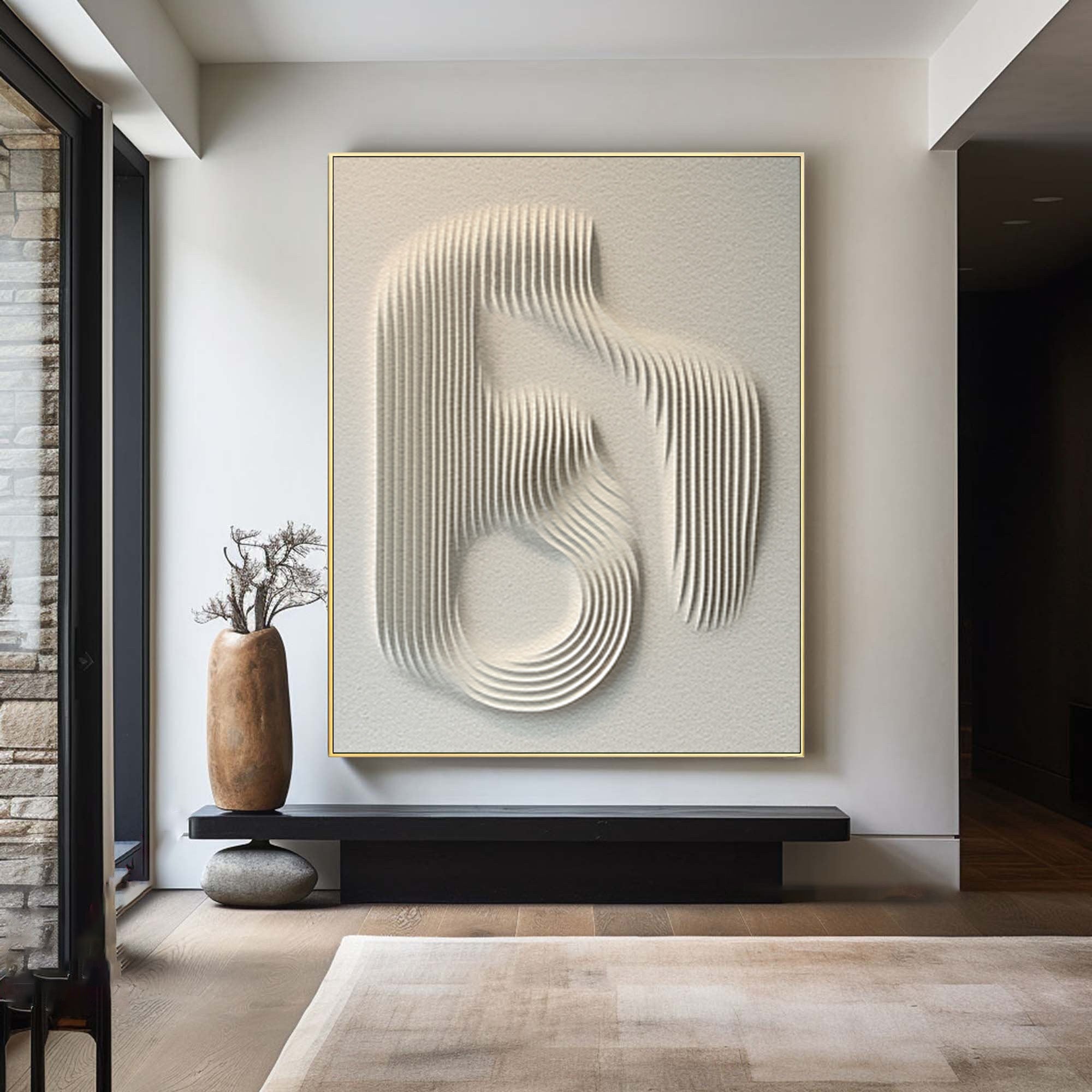 Minimalist Earth Tone Wall Art | Rustic Textured Design #AG 080