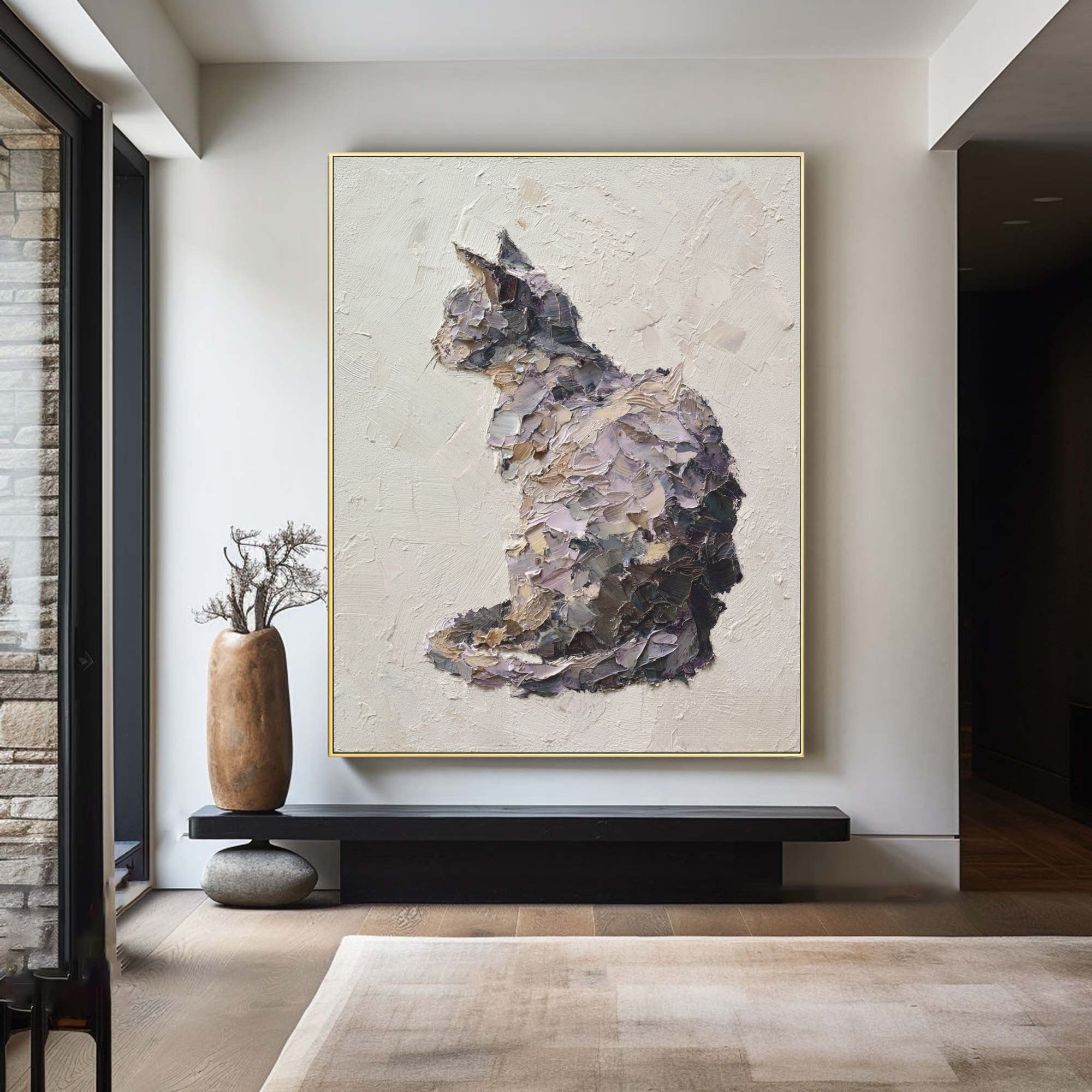 Textured Abstract Pet Portrait - Modern Home Decor #AG 054