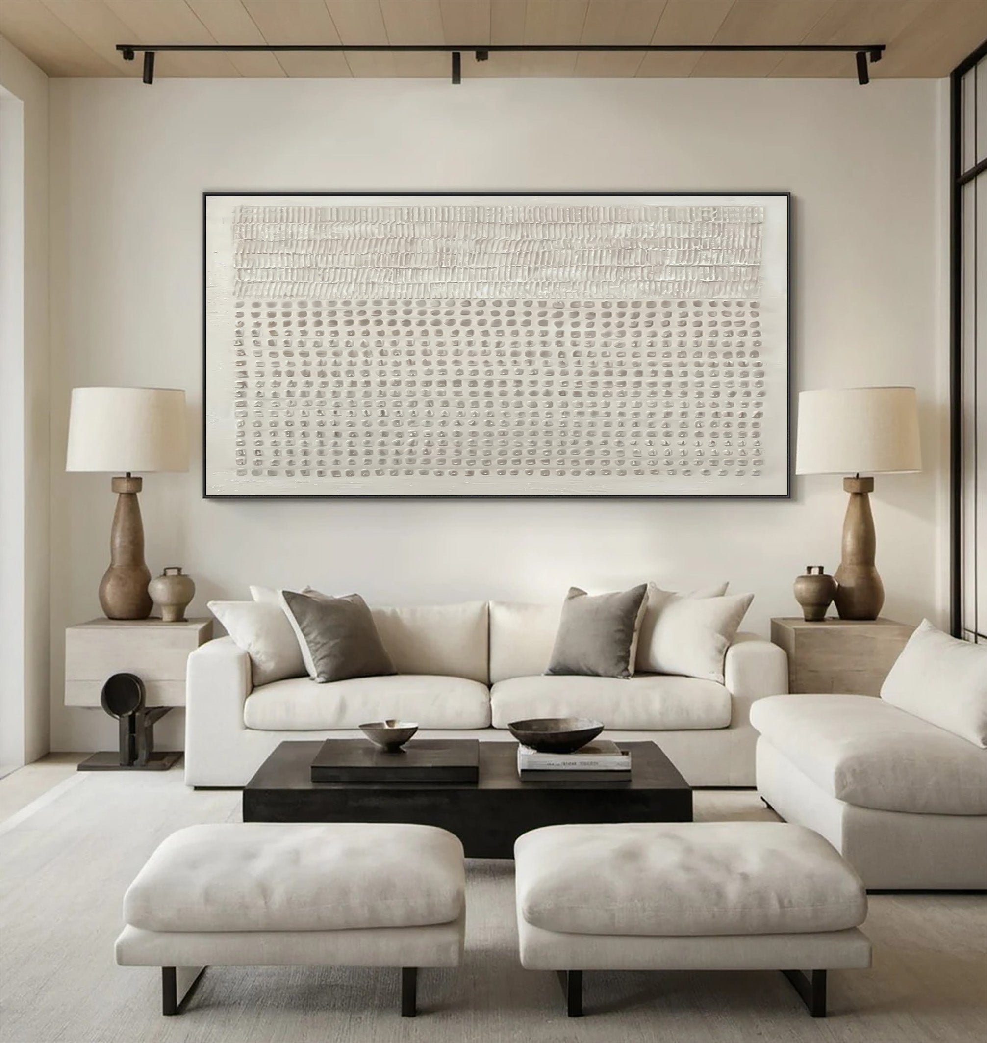 Unique White Textured Panel Art - Home Gallery Accent #AG 031
