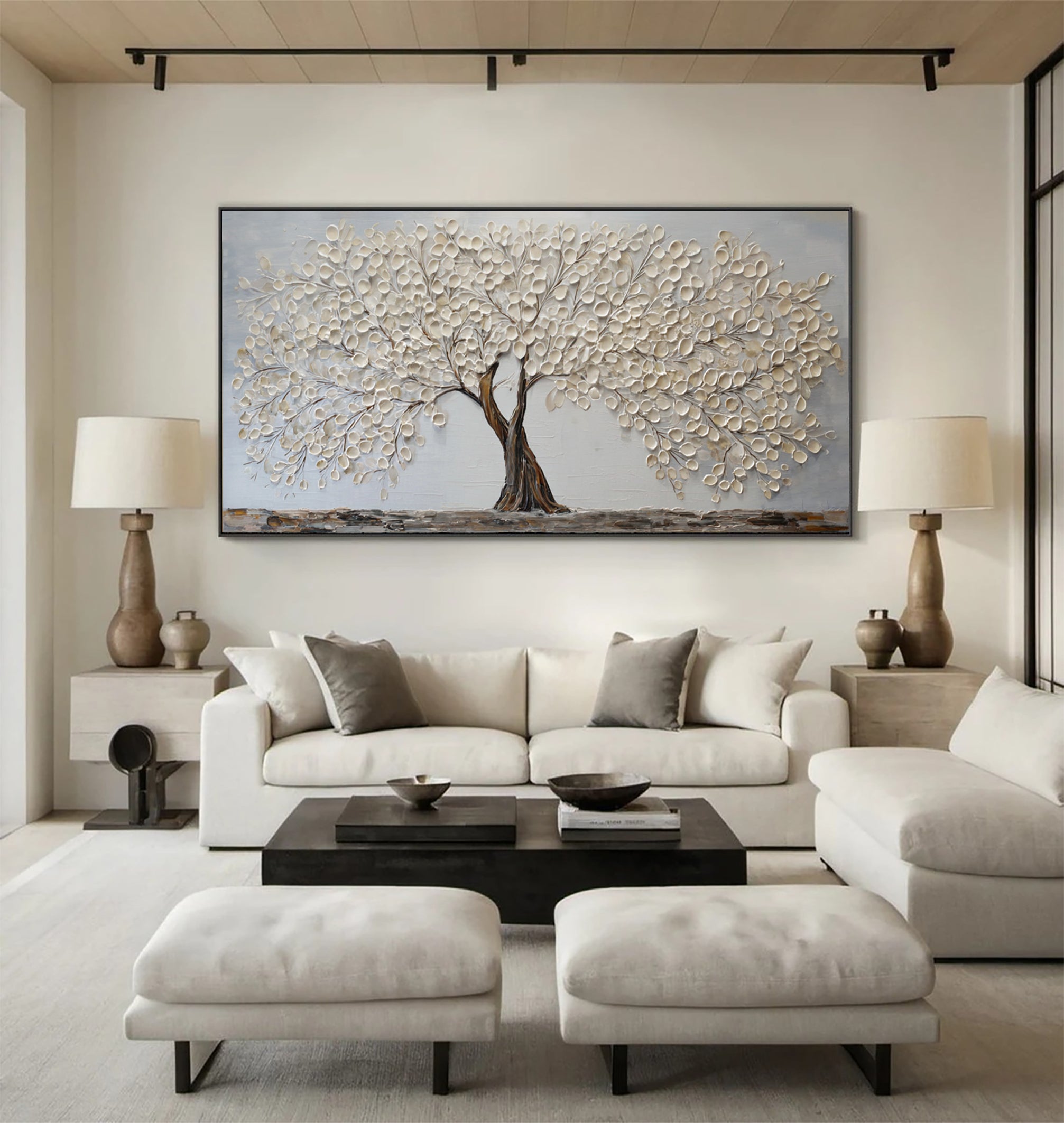 Large Abstract Tree Painting Elegant Home Interiors #AG 091