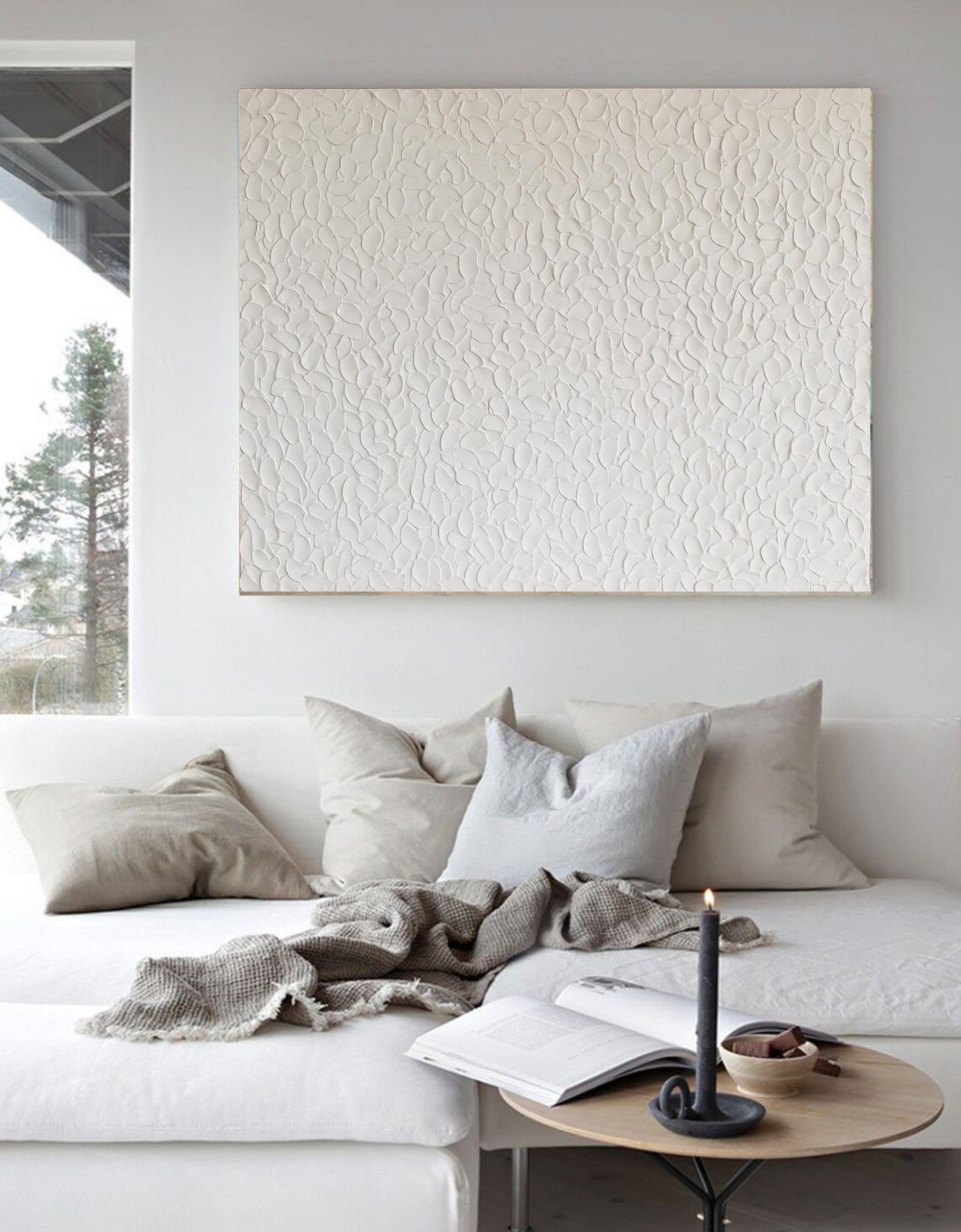 لوحة فنية أنيقة وعصرية من القماش بنقش هندسي #MM042