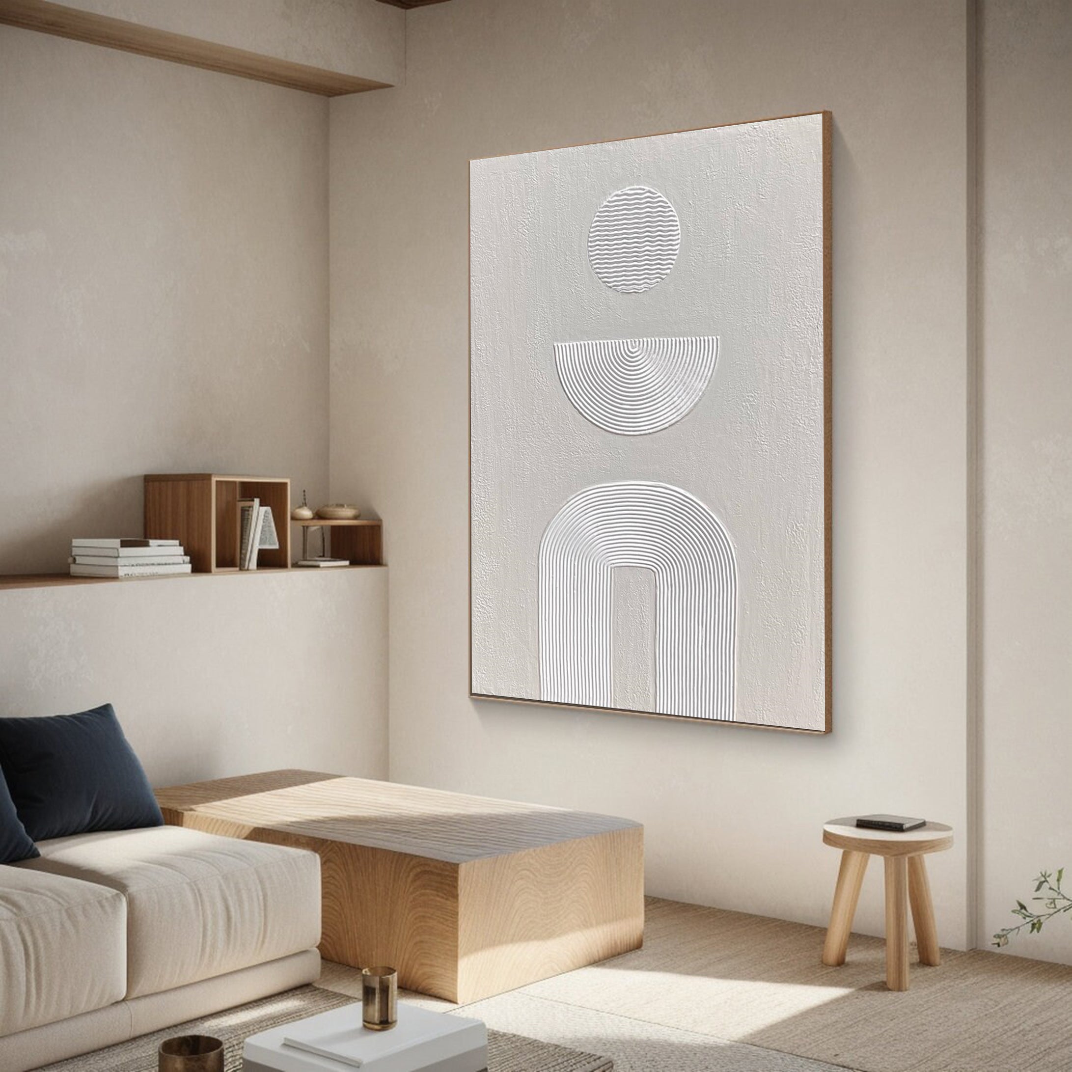 لوحة فنية هندسية أنيقة من القماش بتصميم بسيط للمنازل العصرية #MM005