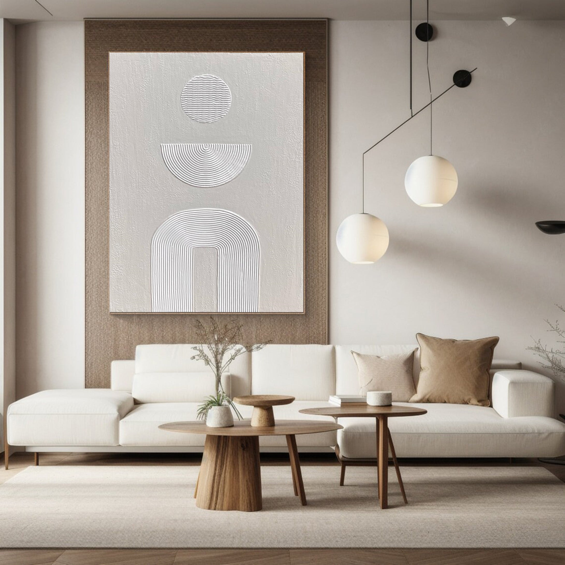 لوحة فنية هندسية أنيقة من القماش بتصميم بسيط للمنازل العصرية #MM005