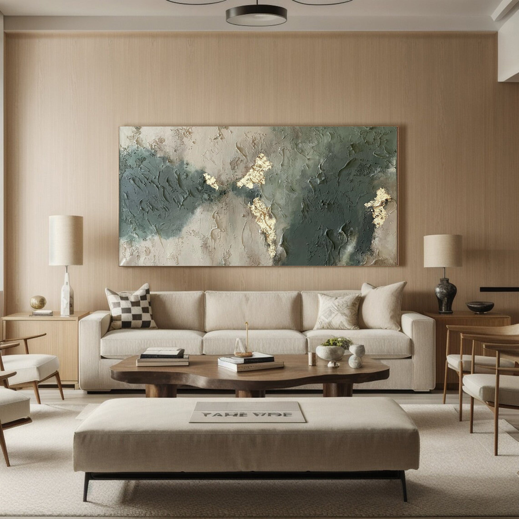 لوحة فنية جدارية لغرفة المعيشة بتصميم عصري ومزخرف #AB010