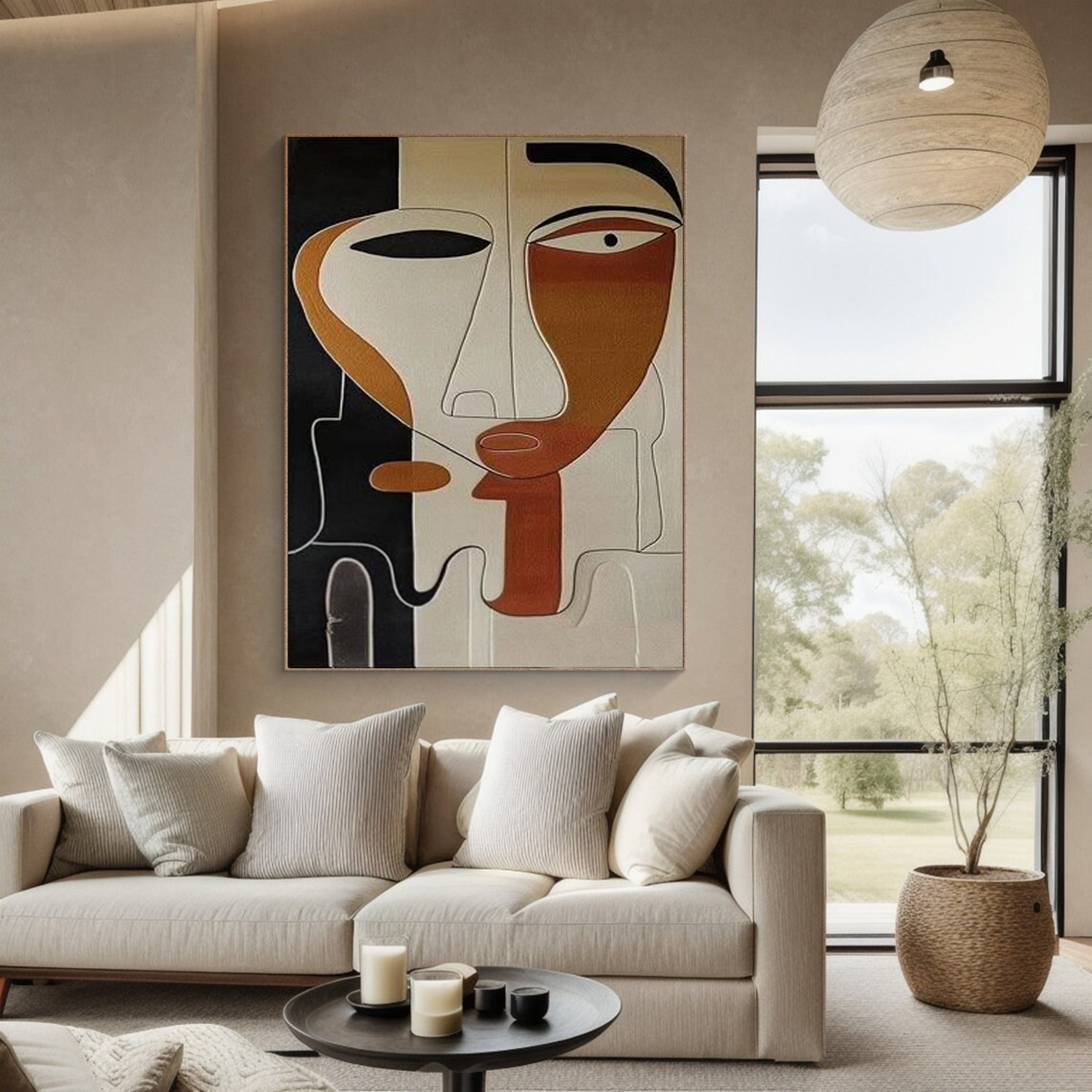 Handcrafted Abstract Face Portrait Oil Painting #HF002